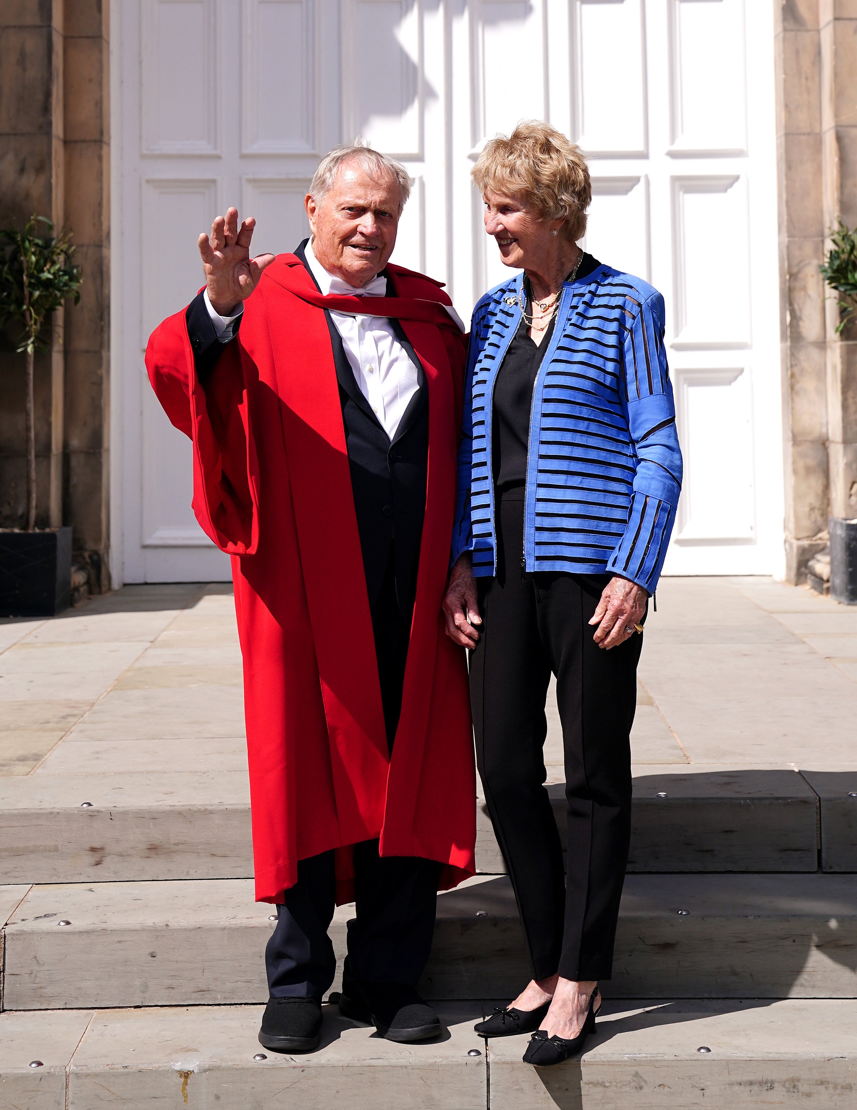 Jack Nicklaus (left), with wife Barbara, after being made an Honorary Citizen of St Andrews by The Royal Burgh of St Andrews Community Council during the ceremony at Younger Hall, St Andrews. Picture date: Tuesday July 12, 2022 (Jane Barlow/PA)