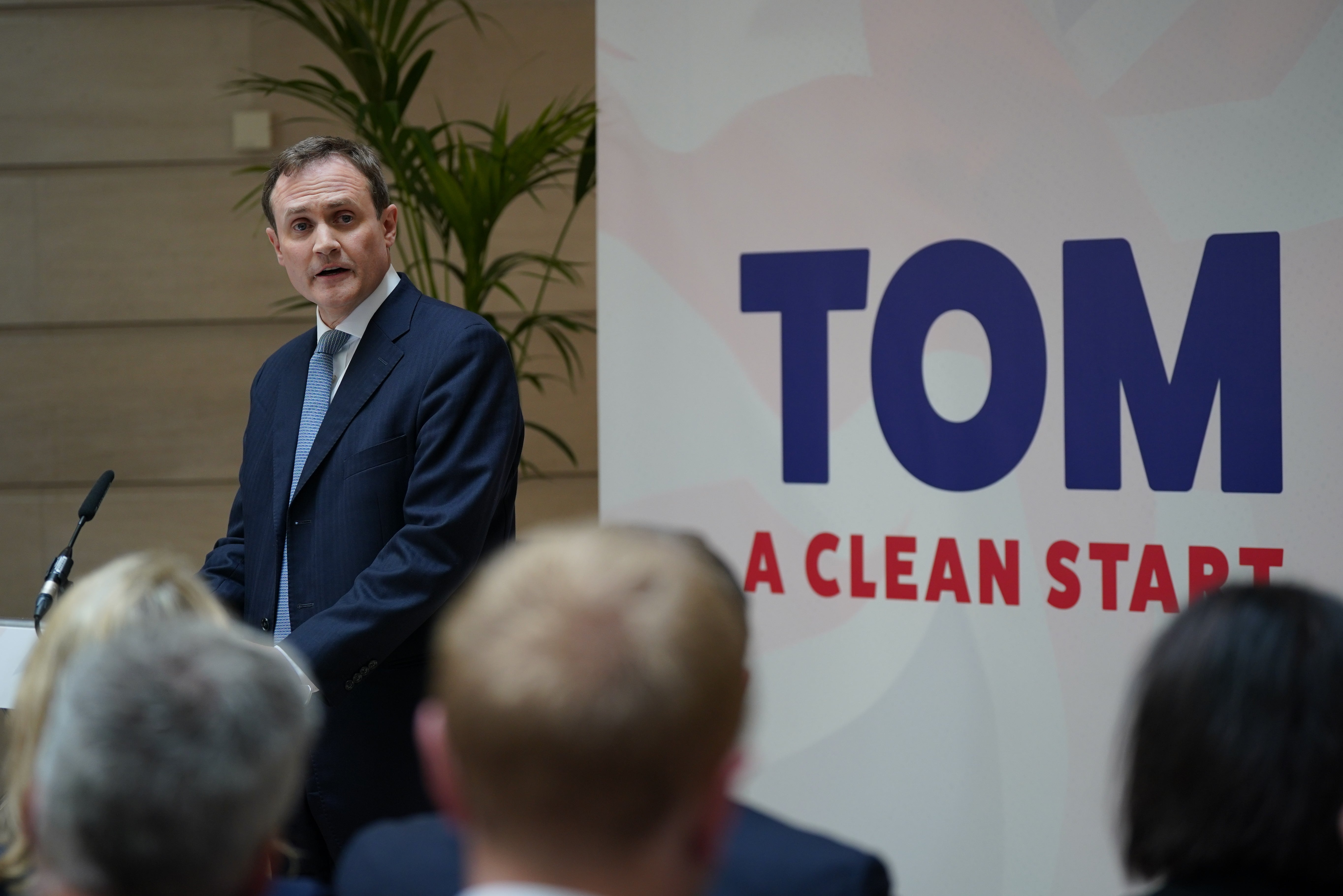 Tom Tugendhat speaking at the launch of his campaign to be Conservative Party leader and Prime Minister, at 4 Millbank, London. Picture date: Tuesday July 12, 2022.