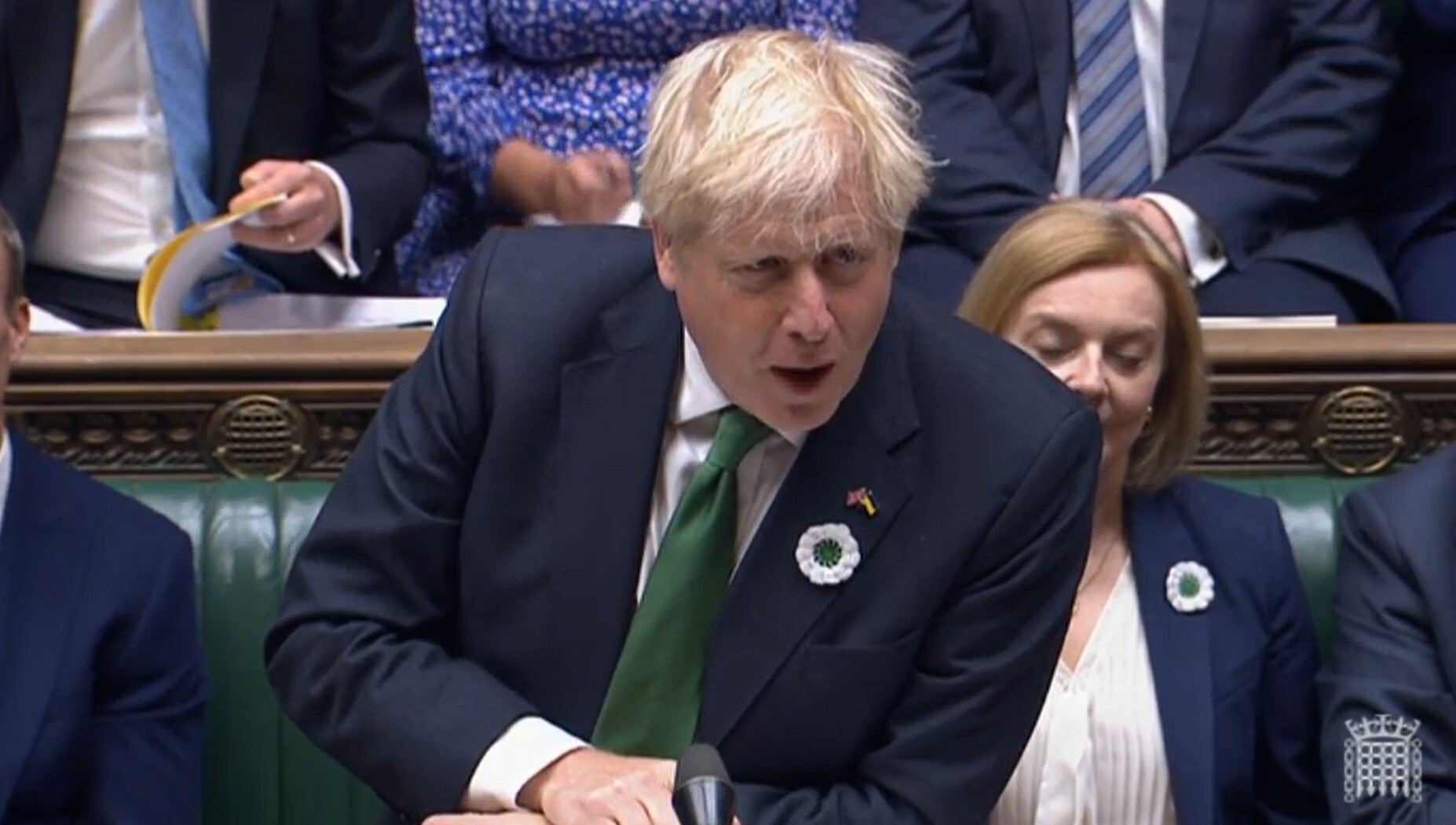 Boris Johnson speaks during Prime Minister’s Questions (House of Commons/PA)