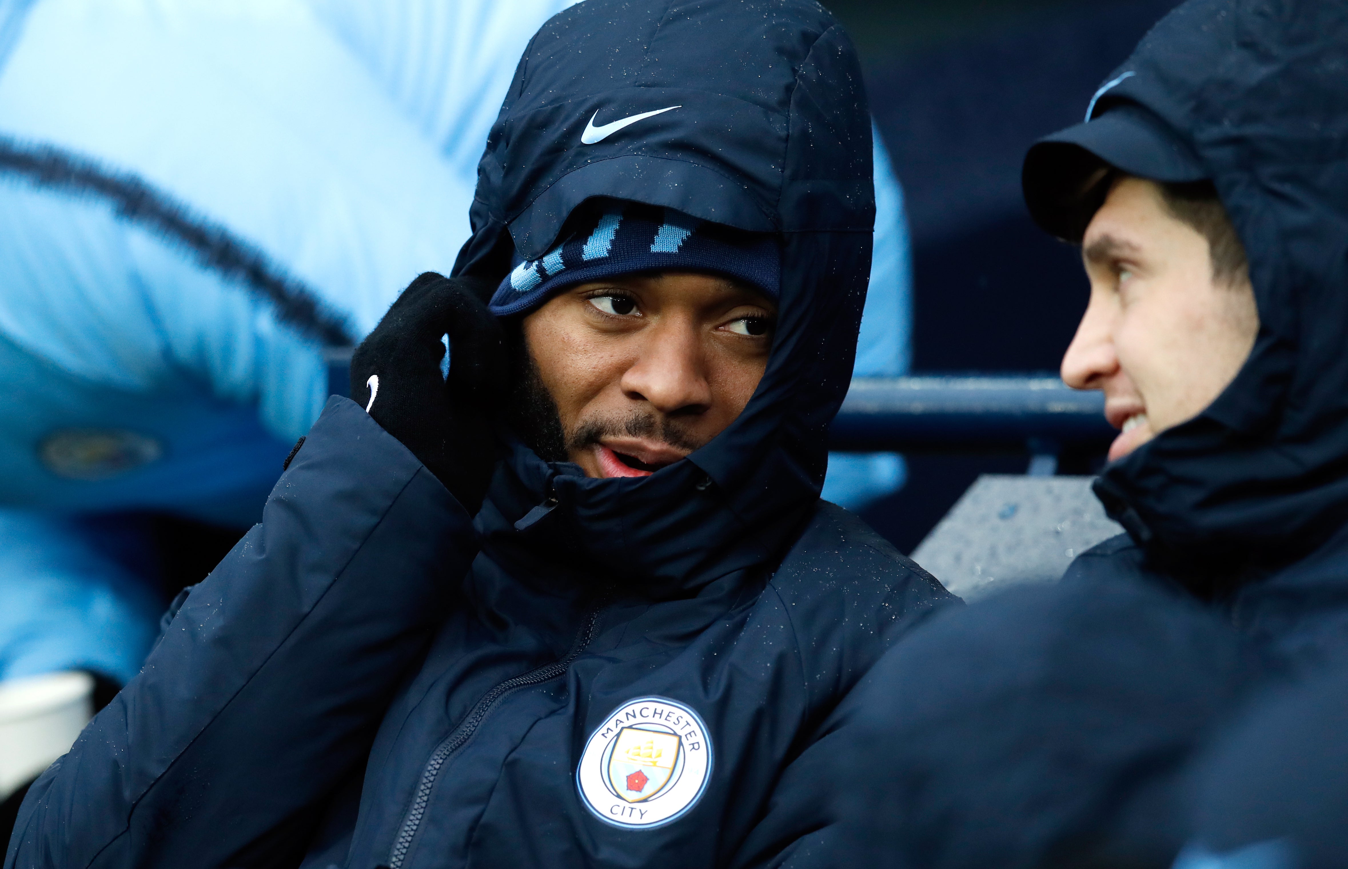 Raheem Sterling, left, was often restricted to the substitutes’ bench last season (Martin Rickett/PA)