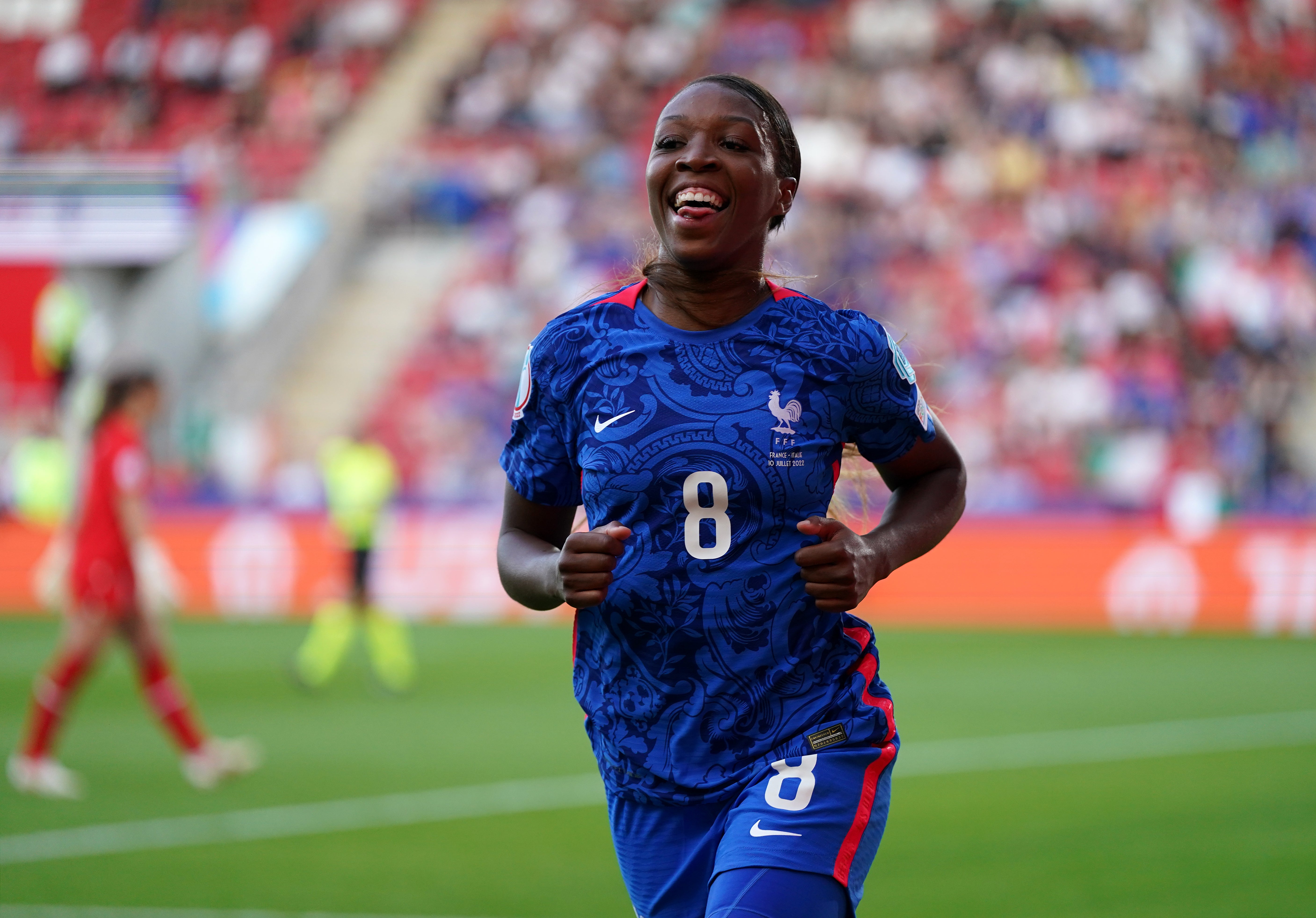 France’s Grace Geyoro will be looking to build on the hat-trick she scored against Italy (Nick Potts/PA)