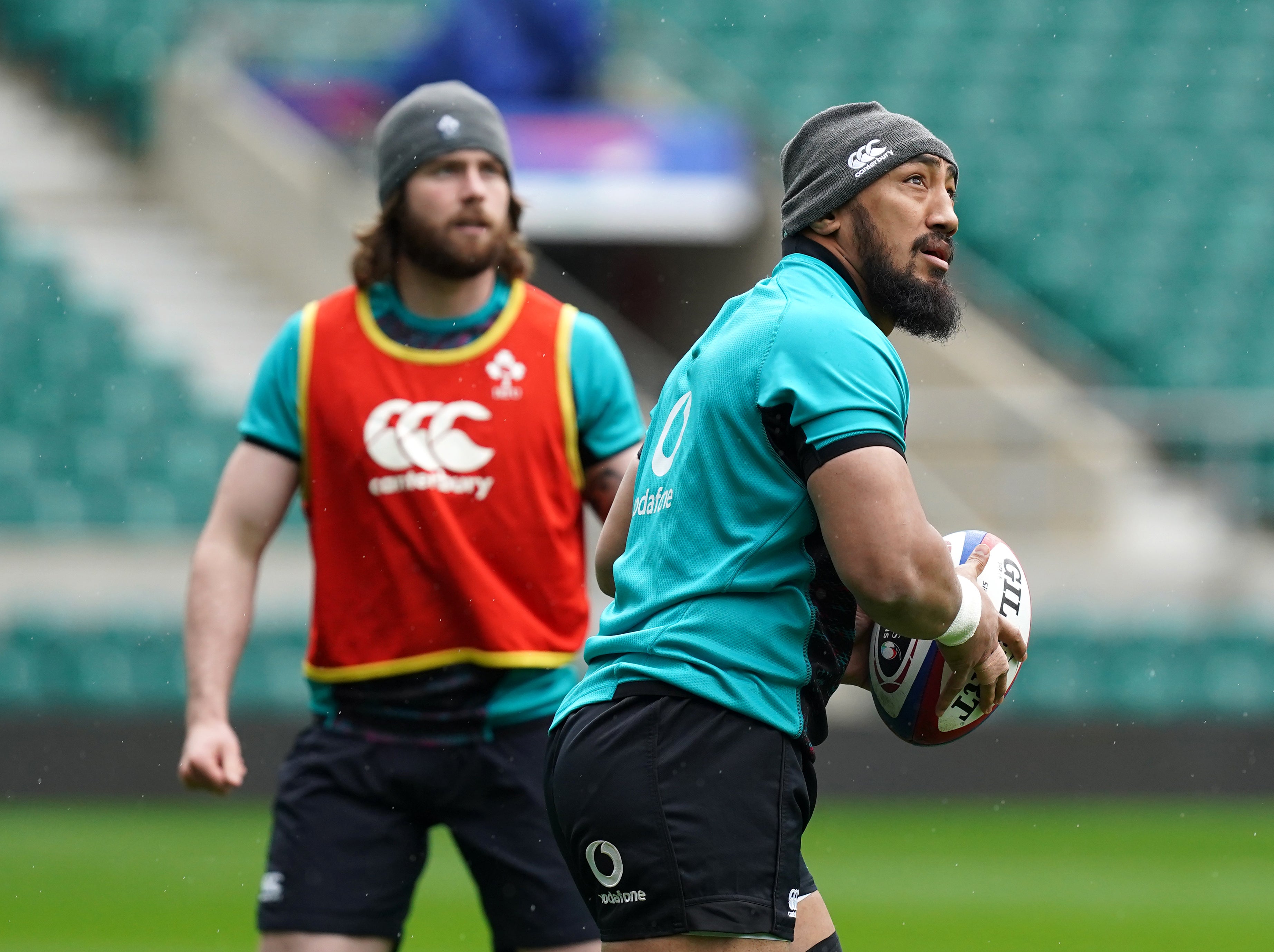 Bundee Aki, right, has been recalled in the only change to Ireland’s starting XV (Steve Parsons/PA)