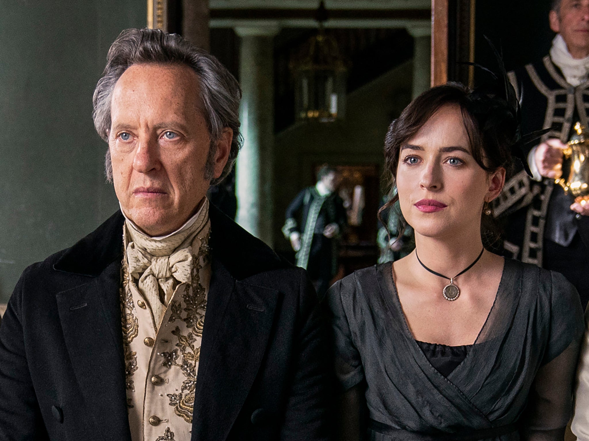 Miserable: Richard E Grant and Dakota Johnson in Netflix’s ‘Persuasion’