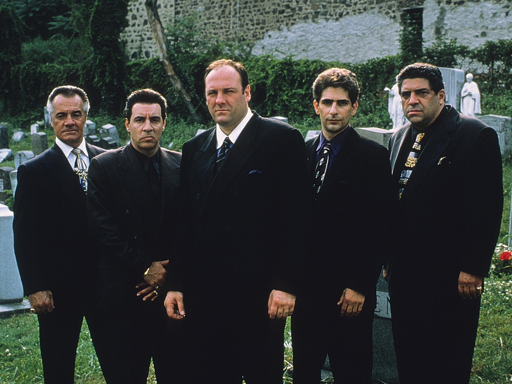 Clan-do attitude: Sirico (far left) with some of the ‘Sopranos’ cast, 2005