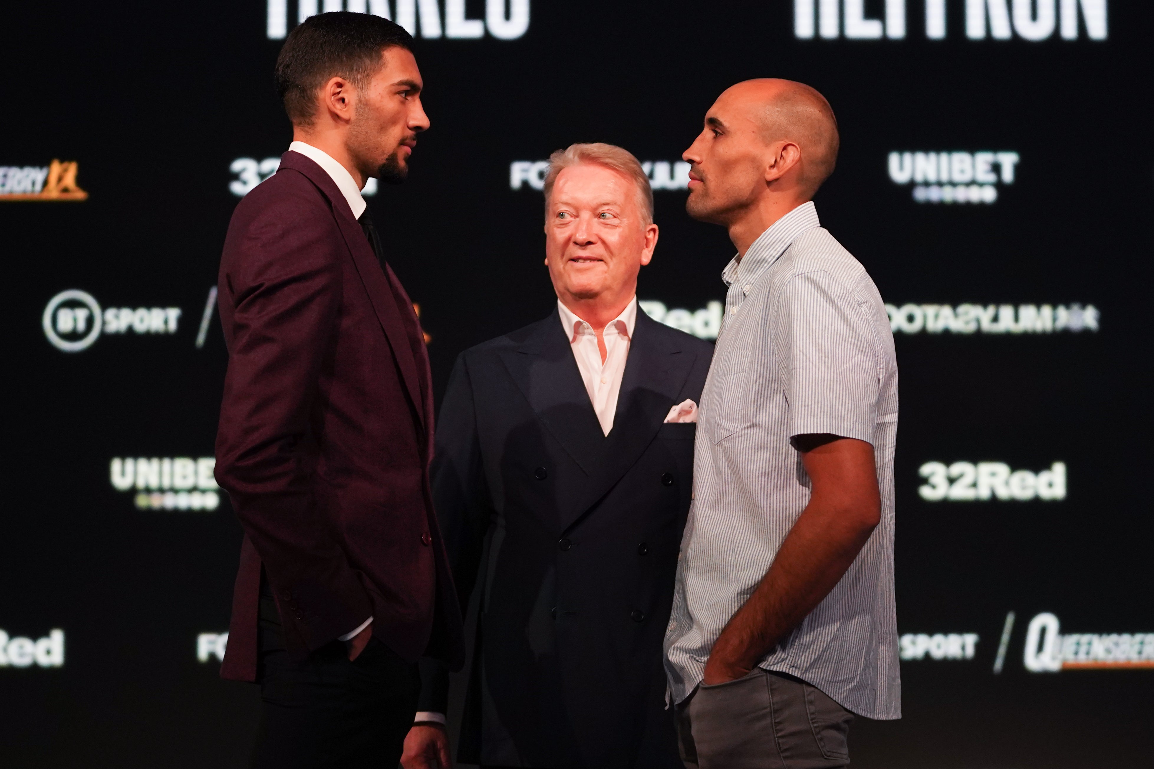 Sheeraz facing off with Francisco Emanuel Torres ahead of their clash