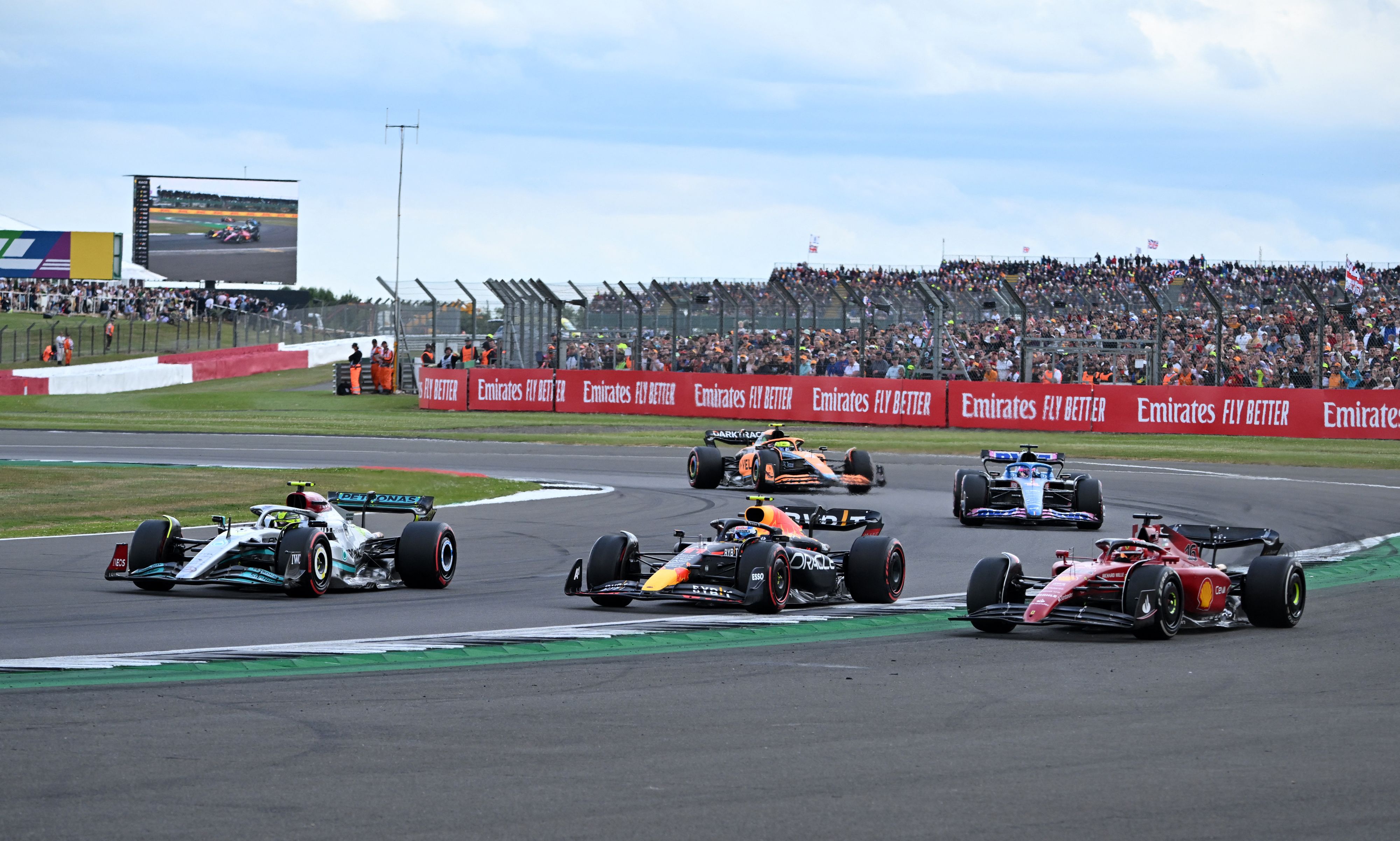 ‘Through goes Hamilton!’ - The Mercedes driver passes Sergio Perez and Charles Leclerc at Silverstone