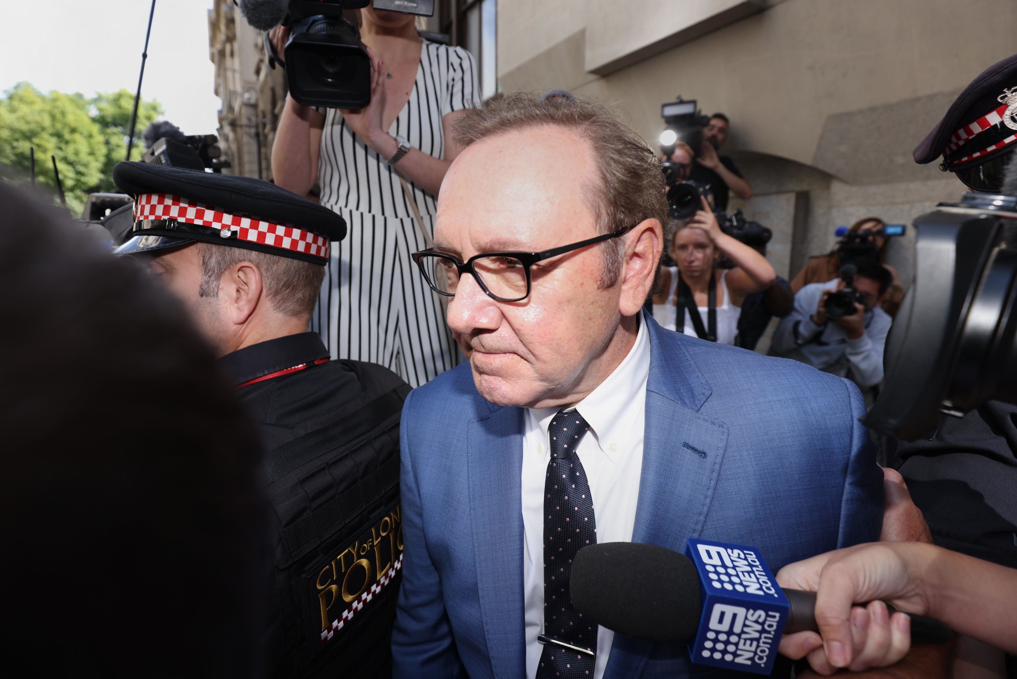 Kevin Spacey outside the Old Bailey in London