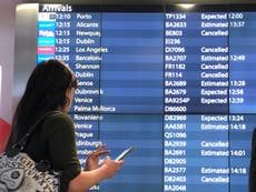 Thousands stranded as air traffic control delays cause dozens of flight cancellations at Gatwick