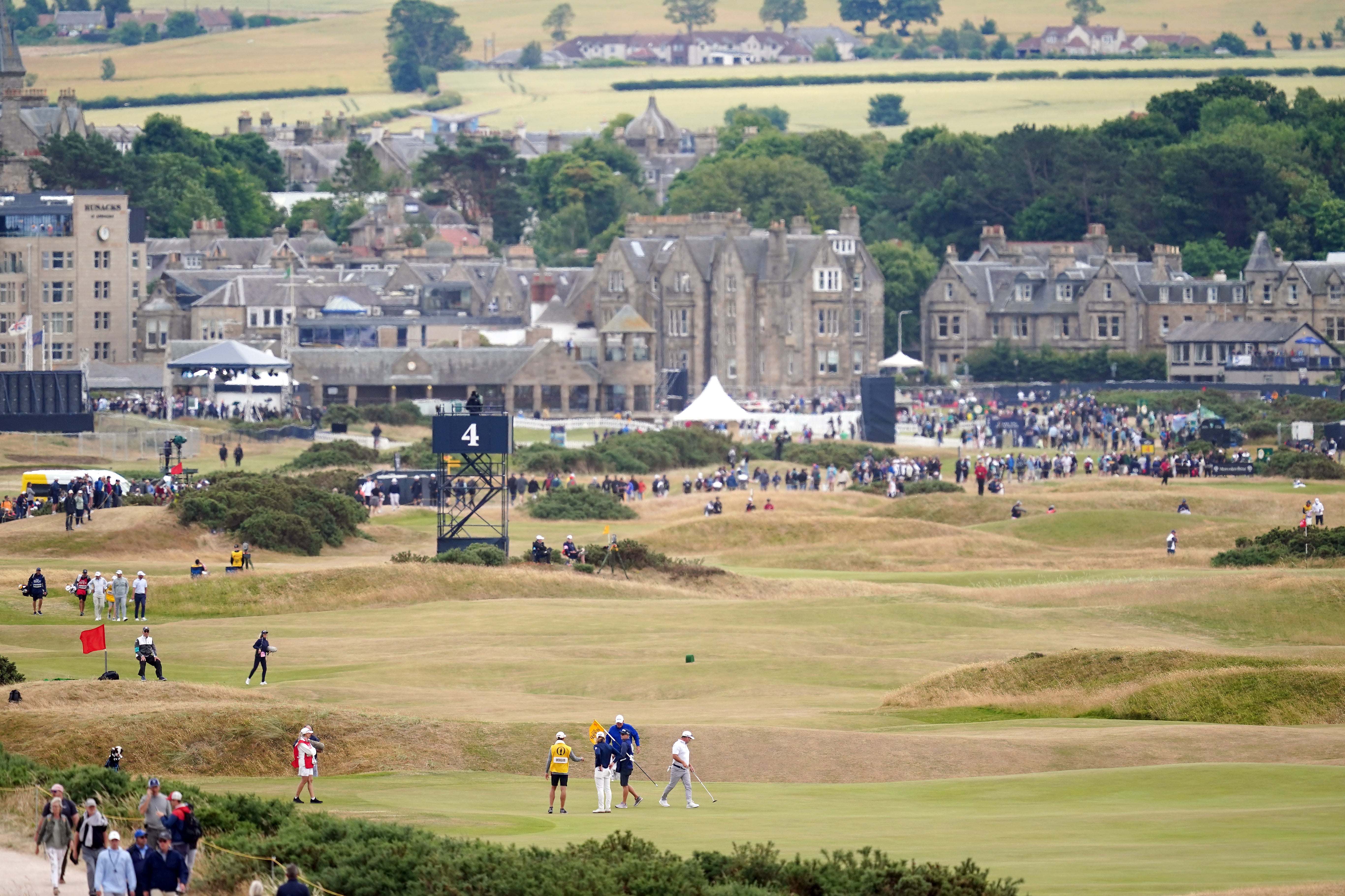 The layout of St Andrews, which sees some fairways and greens merge, can make for slow play (David Davies/PA)