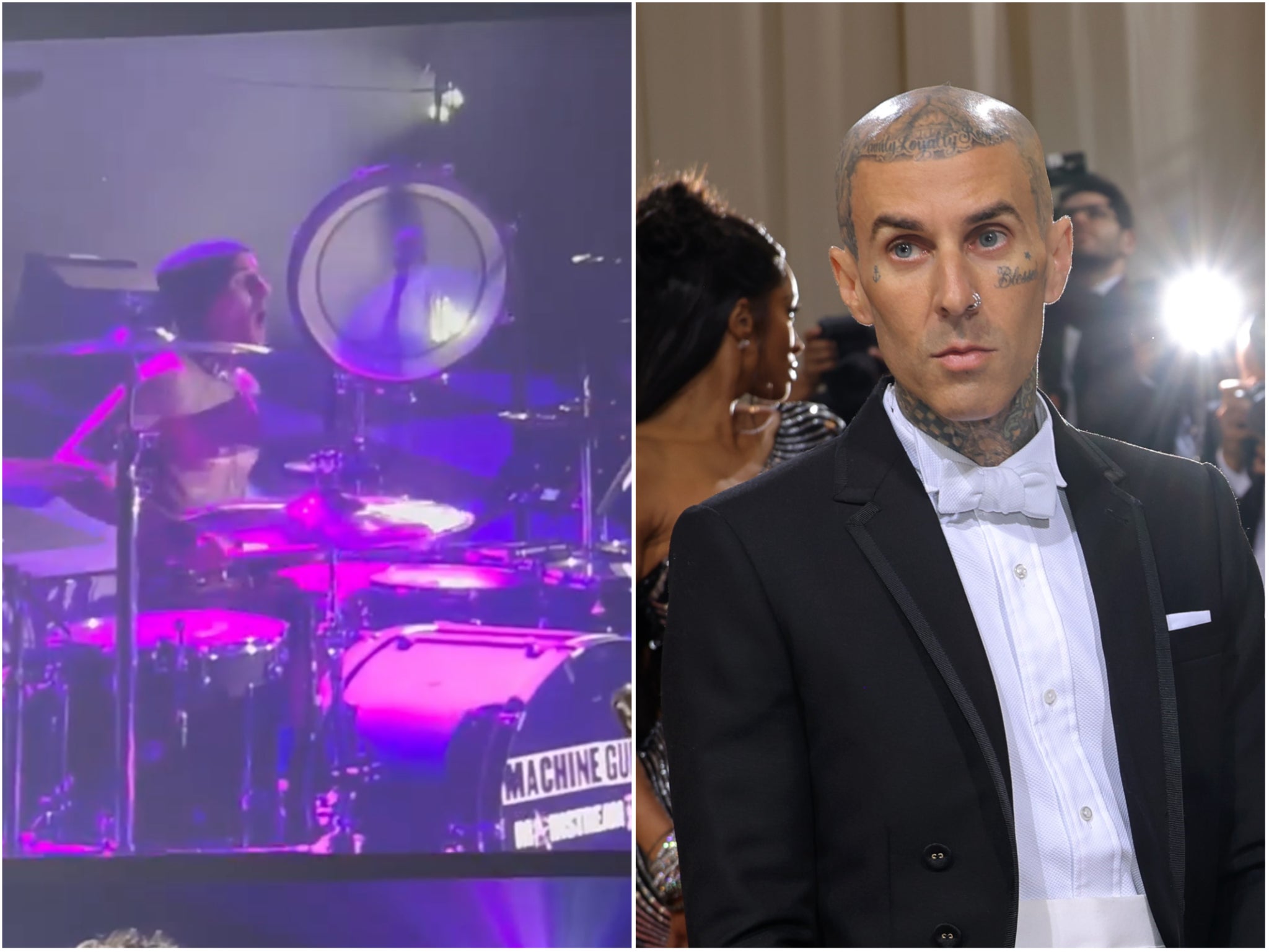 Travis Barker returns to stage with Machine Gun Kelly weeks after ‘life-threatening pancreatitis’ diagnosis