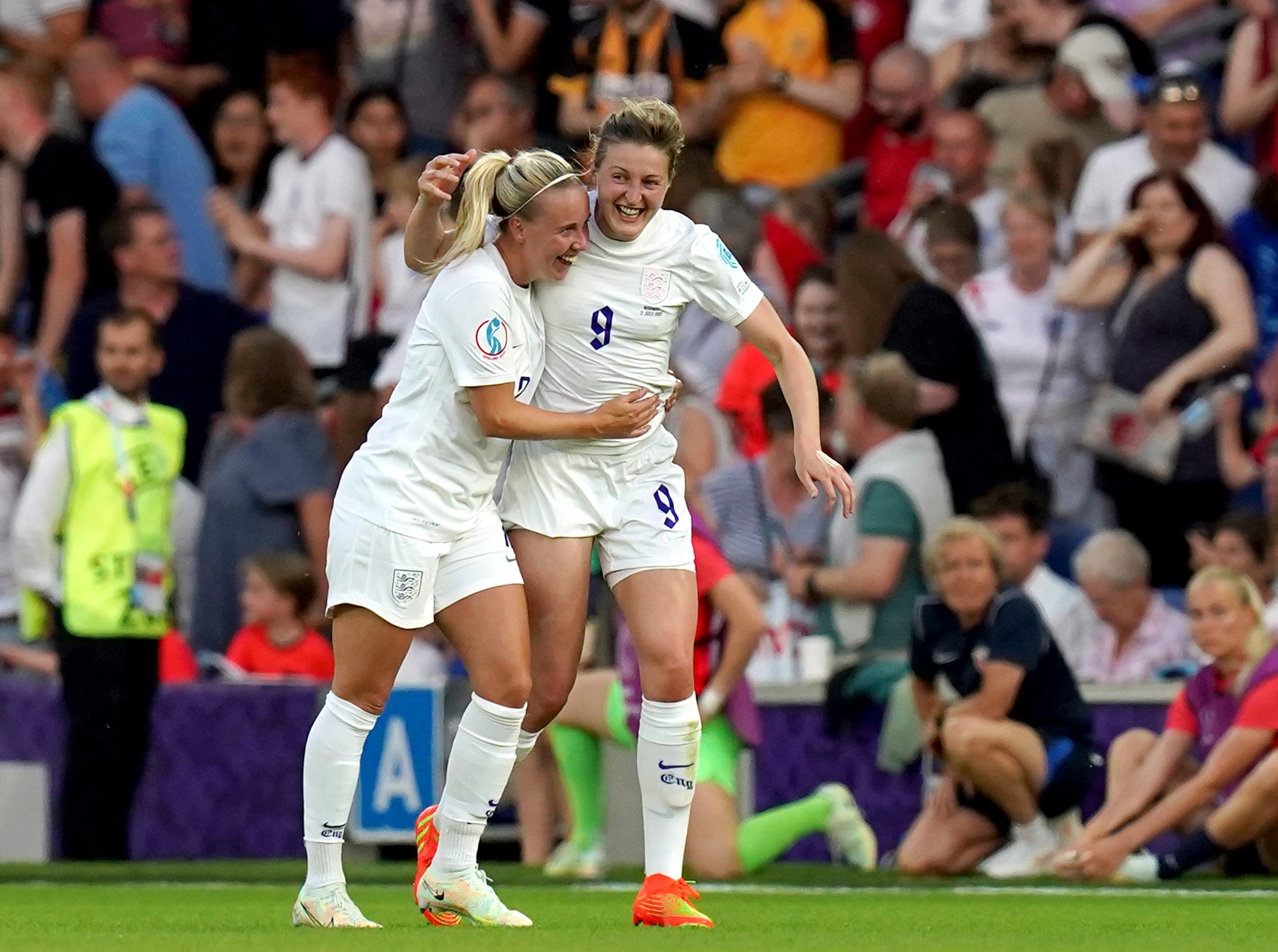 With the group won, will Beth Mead (left) and Ellen White get the chance to chase goalscoring honours? (Gareth Fuller/PA)