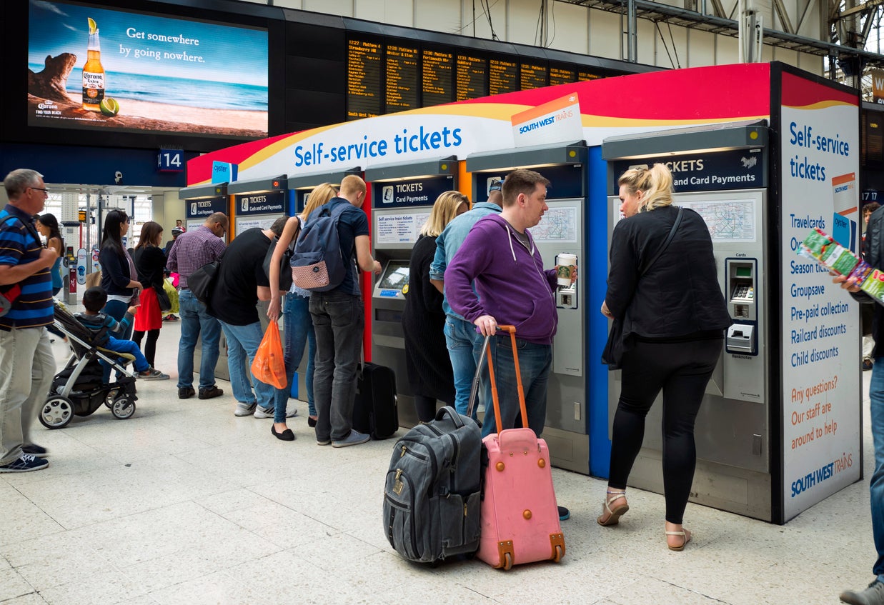 Passengers at London Waterloo Station