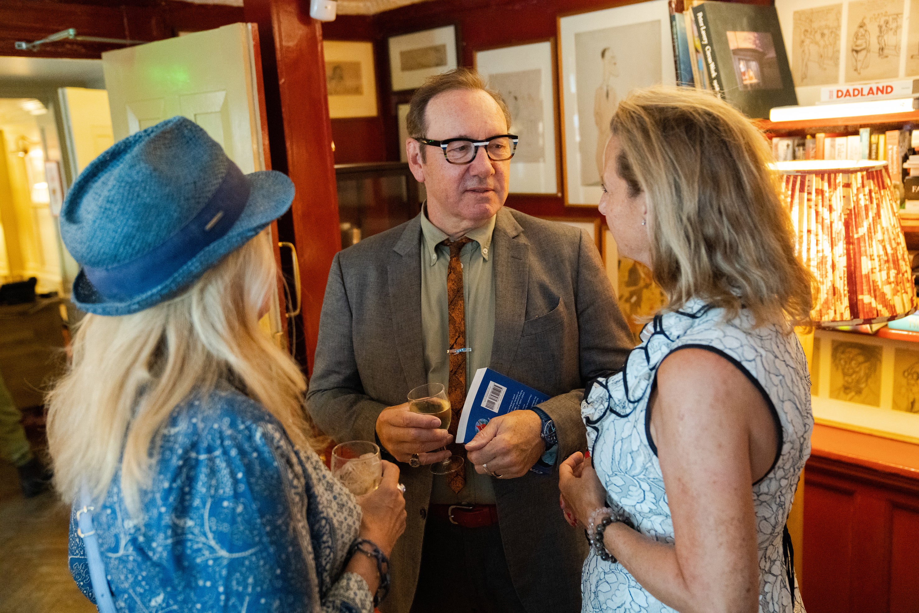 Kevin Spacey with Cindy Lass at the launch of the book Cindy Lass: A Colourful Pawtrait held at the Chelsea Arts Club (James Gifford-Mead/PA)