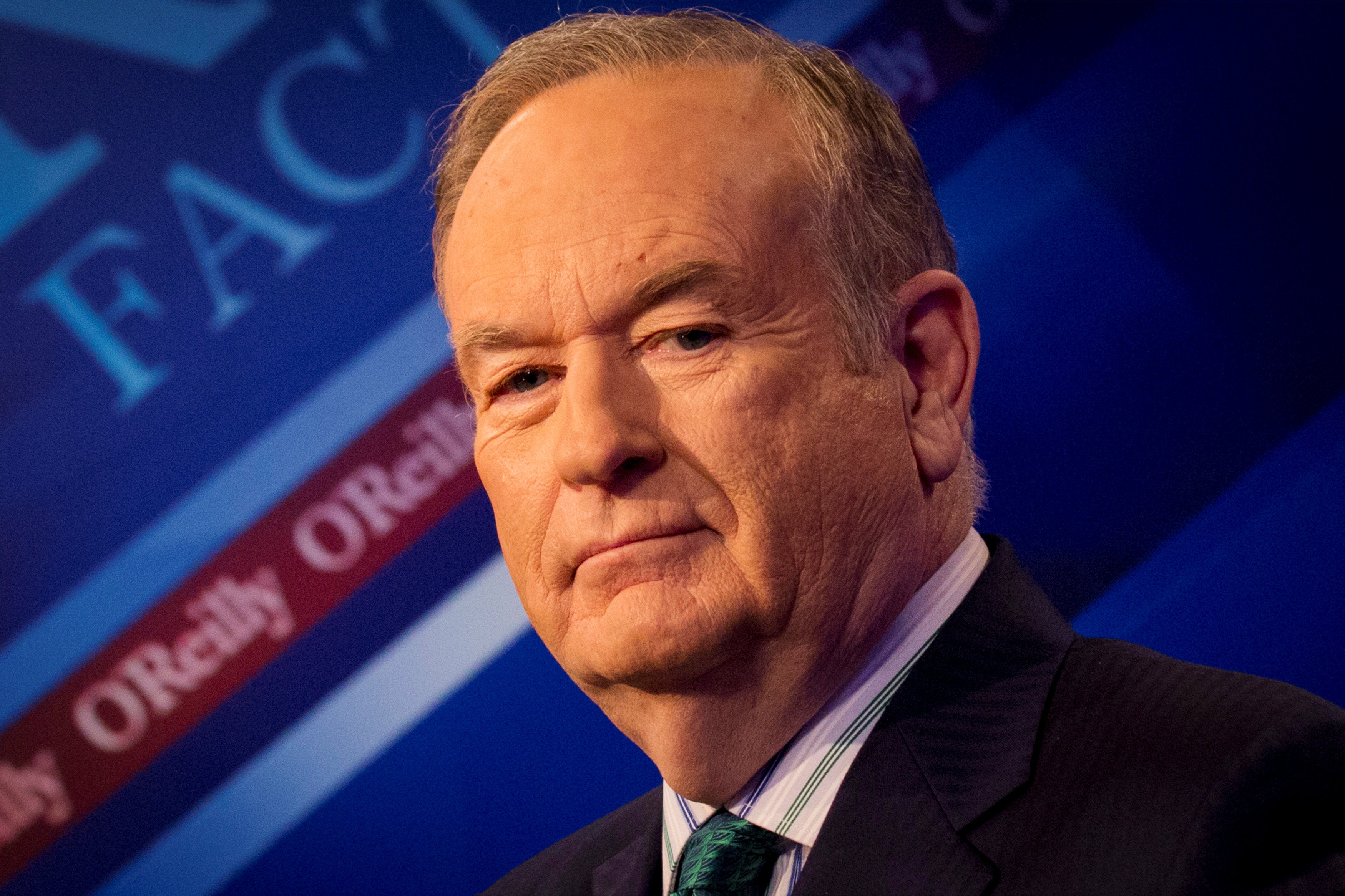 Bill O’Reilly on the set of his Fox News show “The O’Reilly Factor” in 2015