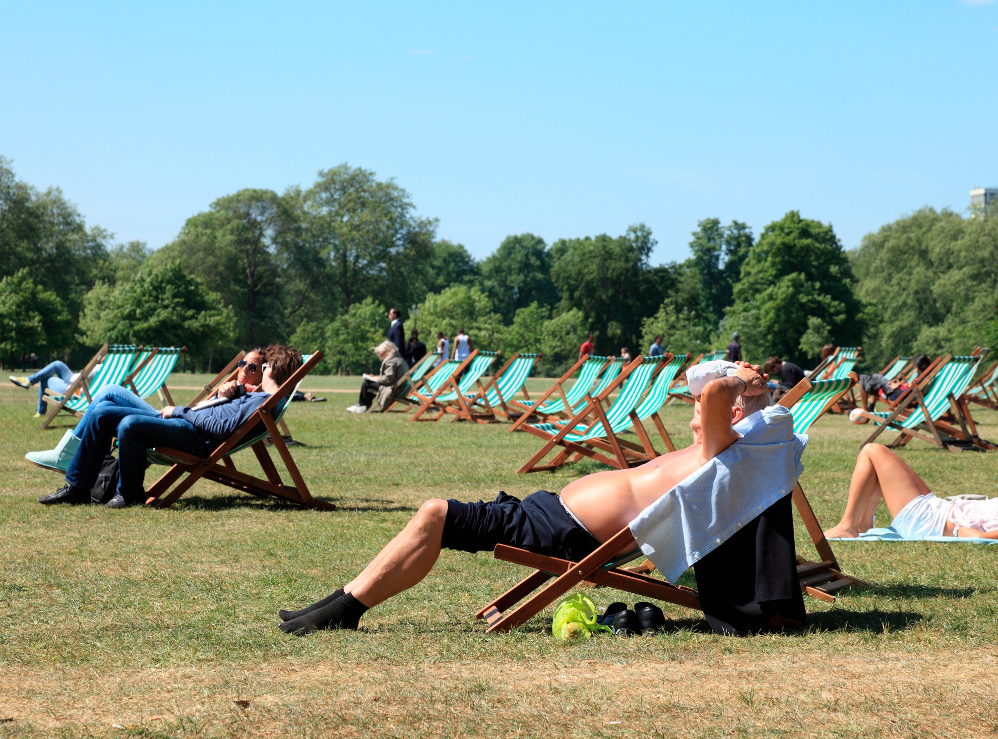 Britons should avoid lying out in the sun during a heatwave