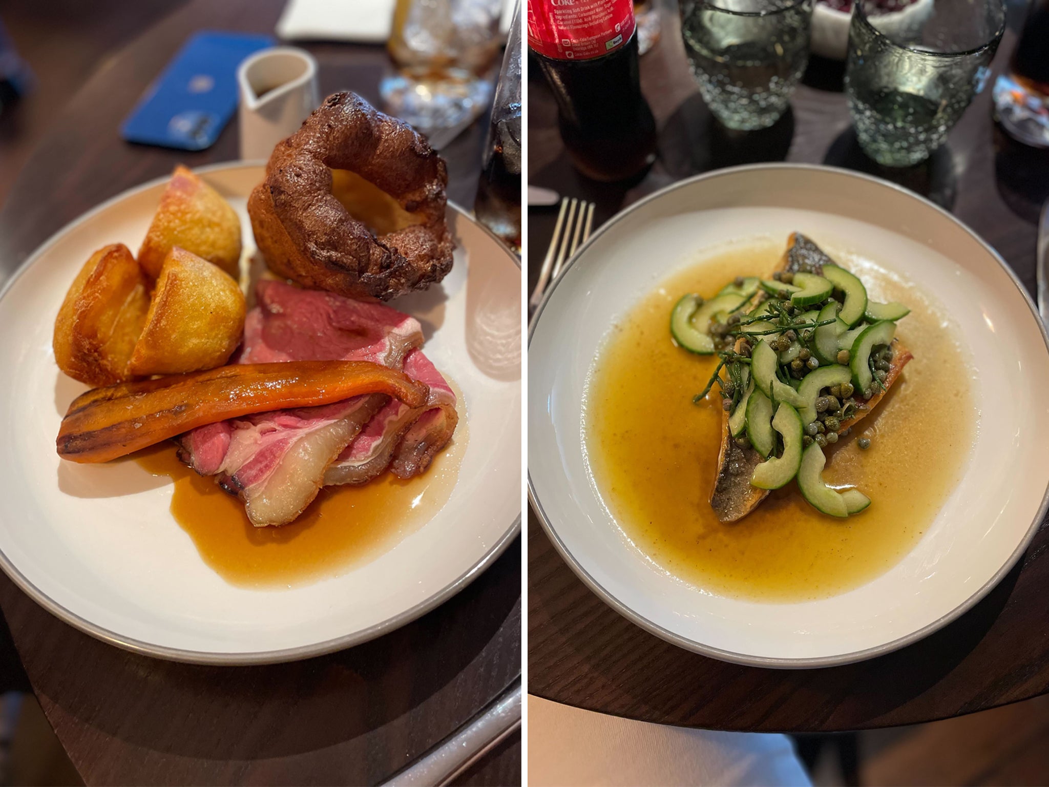 A perfectly servicable roast, left; the dish of summer 2022, right