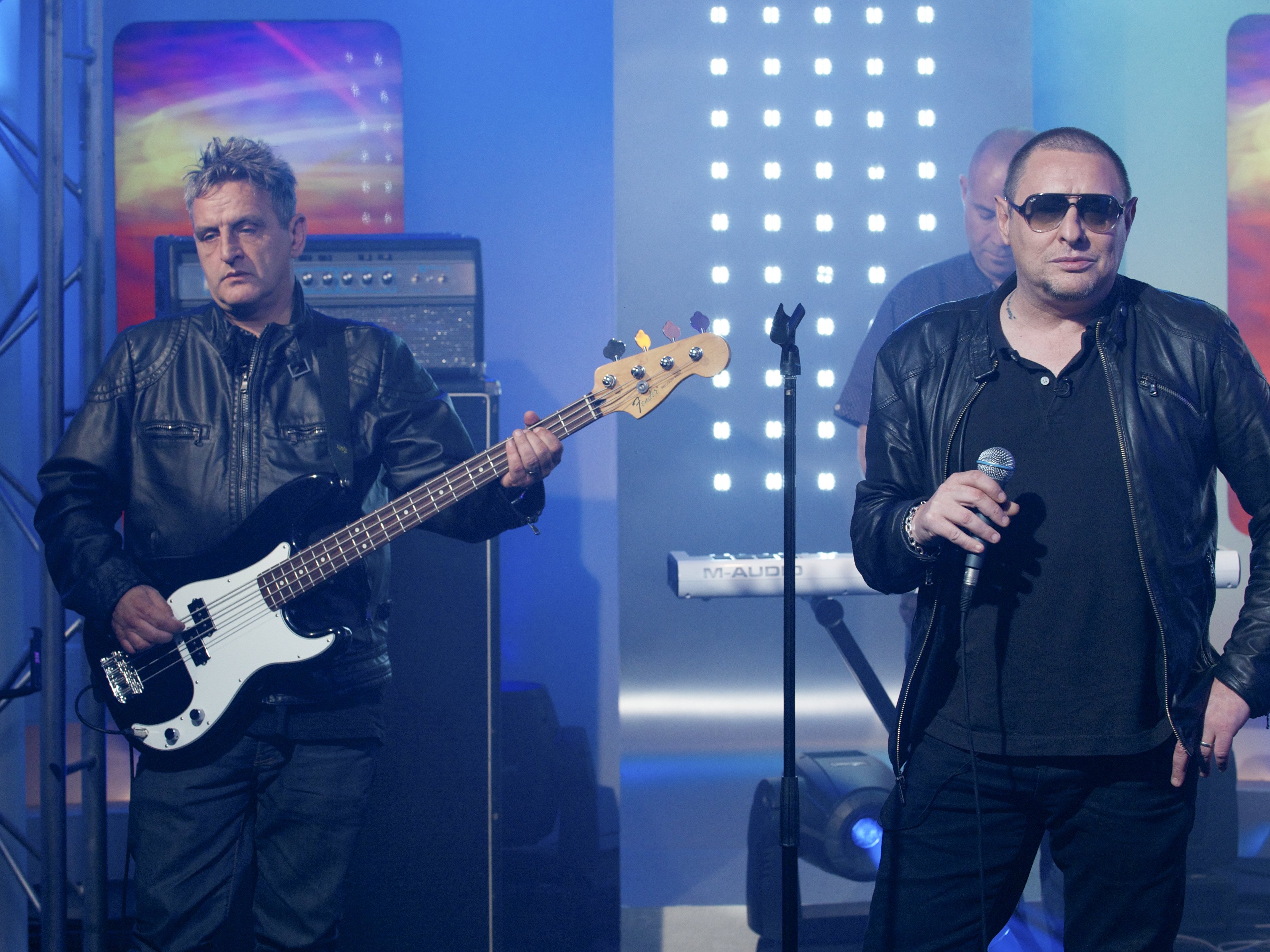 Paul and Shaun Ryder performing together as Happy Mondays in 2012