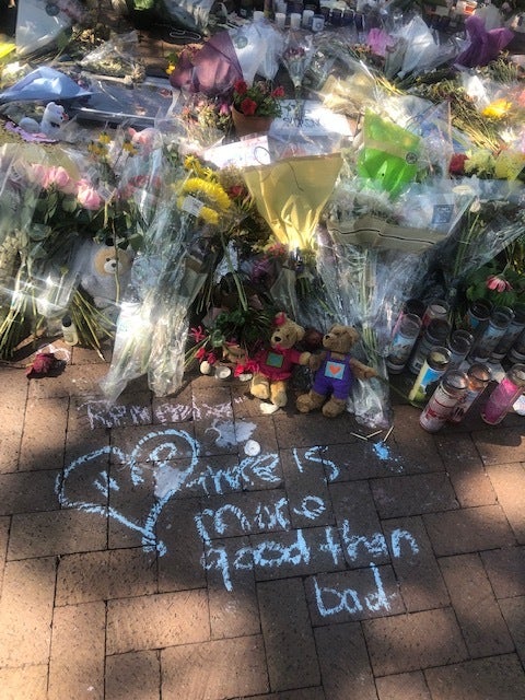 A memorial in Highland Park, Chicago