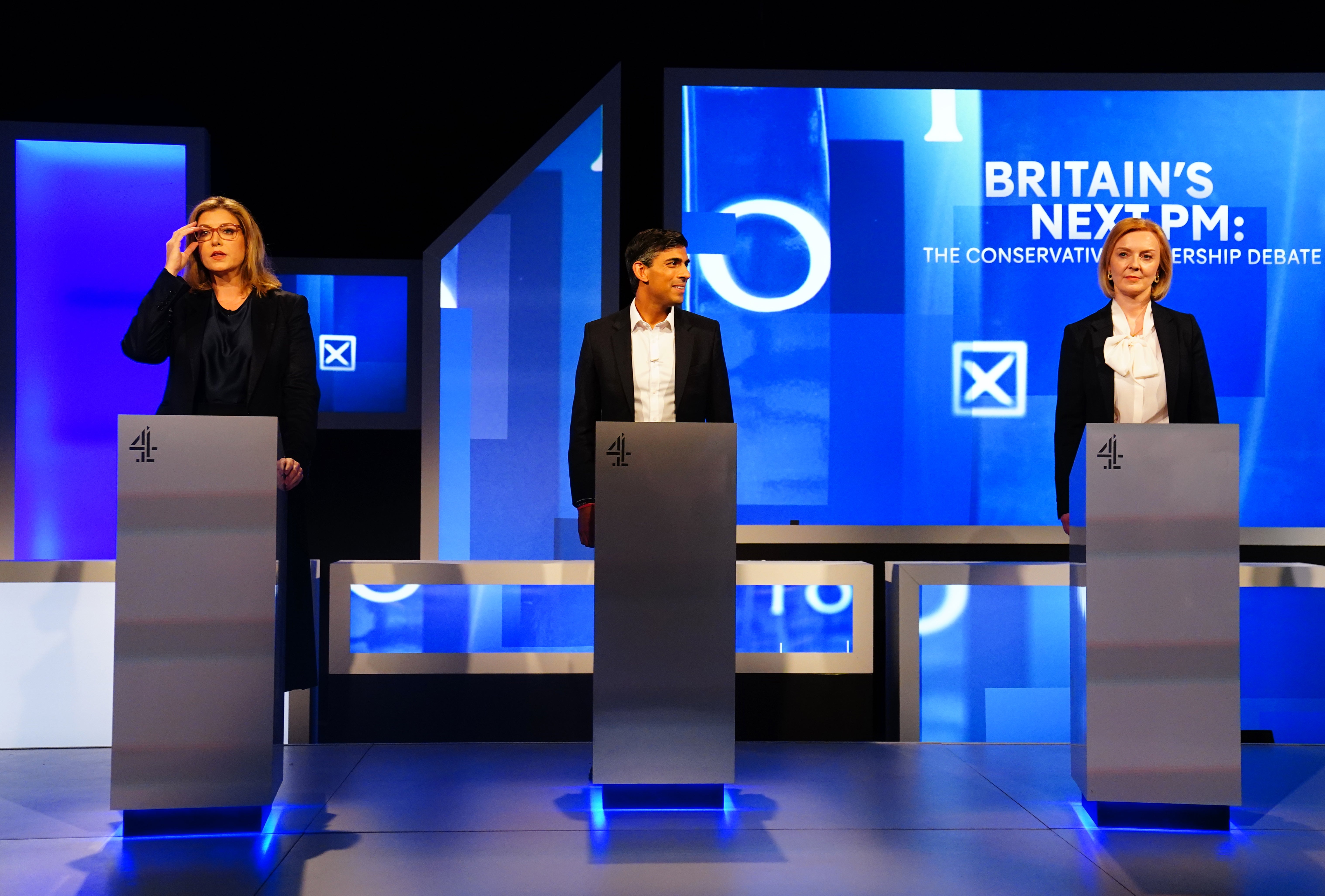 (Left-right) Kemi Badenoch, Penny Mordaunt, Rishi Sunak and Liz Truss