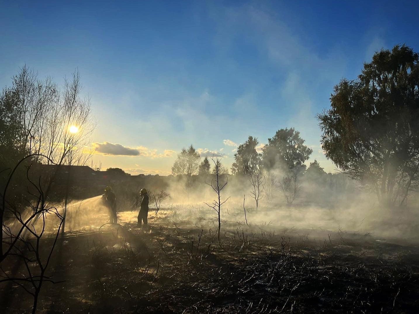 Firefighters tackled a blaze at Oak Tree Nature Reserve on Friday