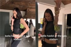 Bella Hadid recreates viral gas station paparazzi moment in hilarious TikTok