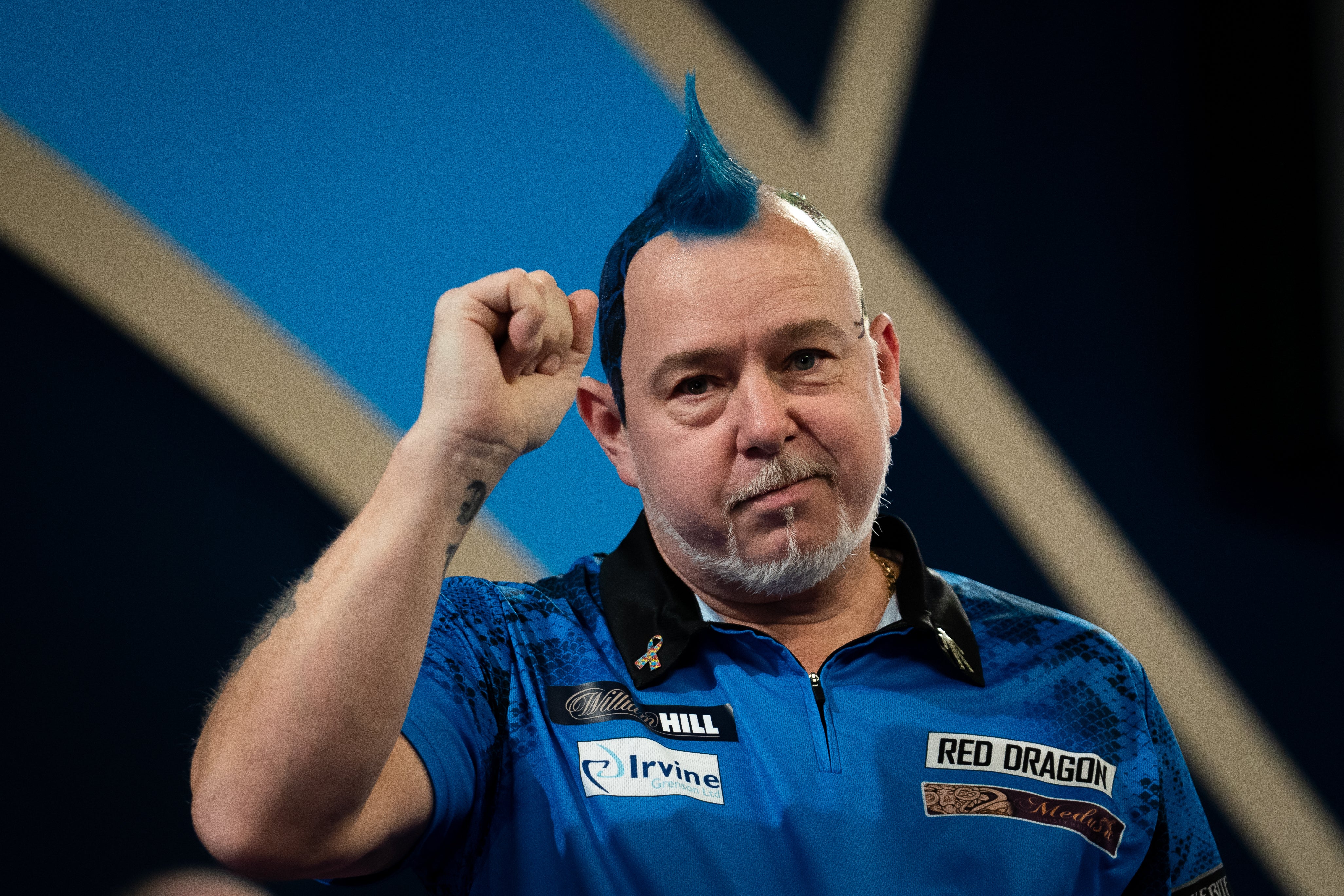 Peter Wright coasted into the last 16 at the Winter Gardens (Aaron Chown/PA)