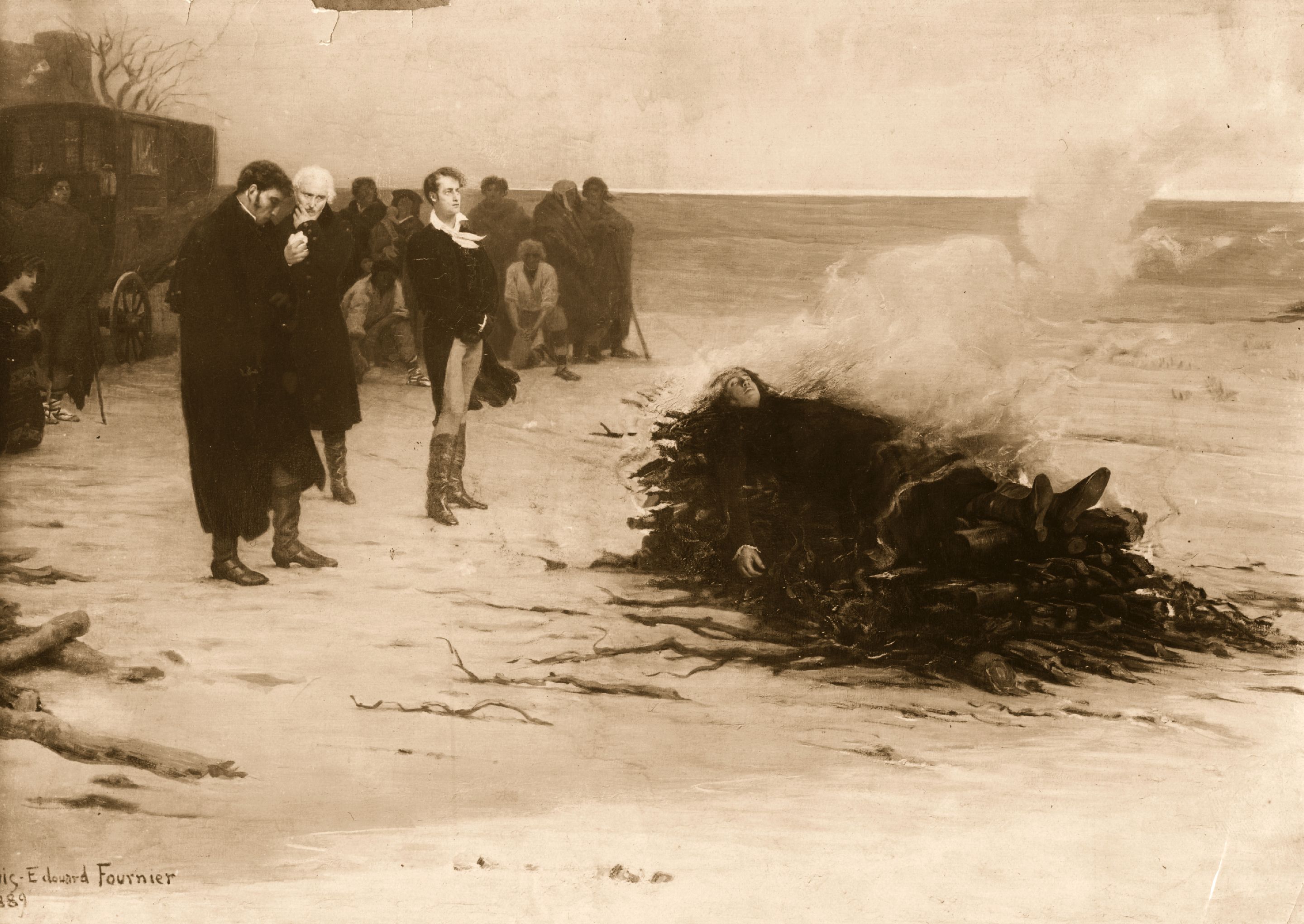 ‘The Burning of Shelley’, painted by Louis Edward Fournser in 1899