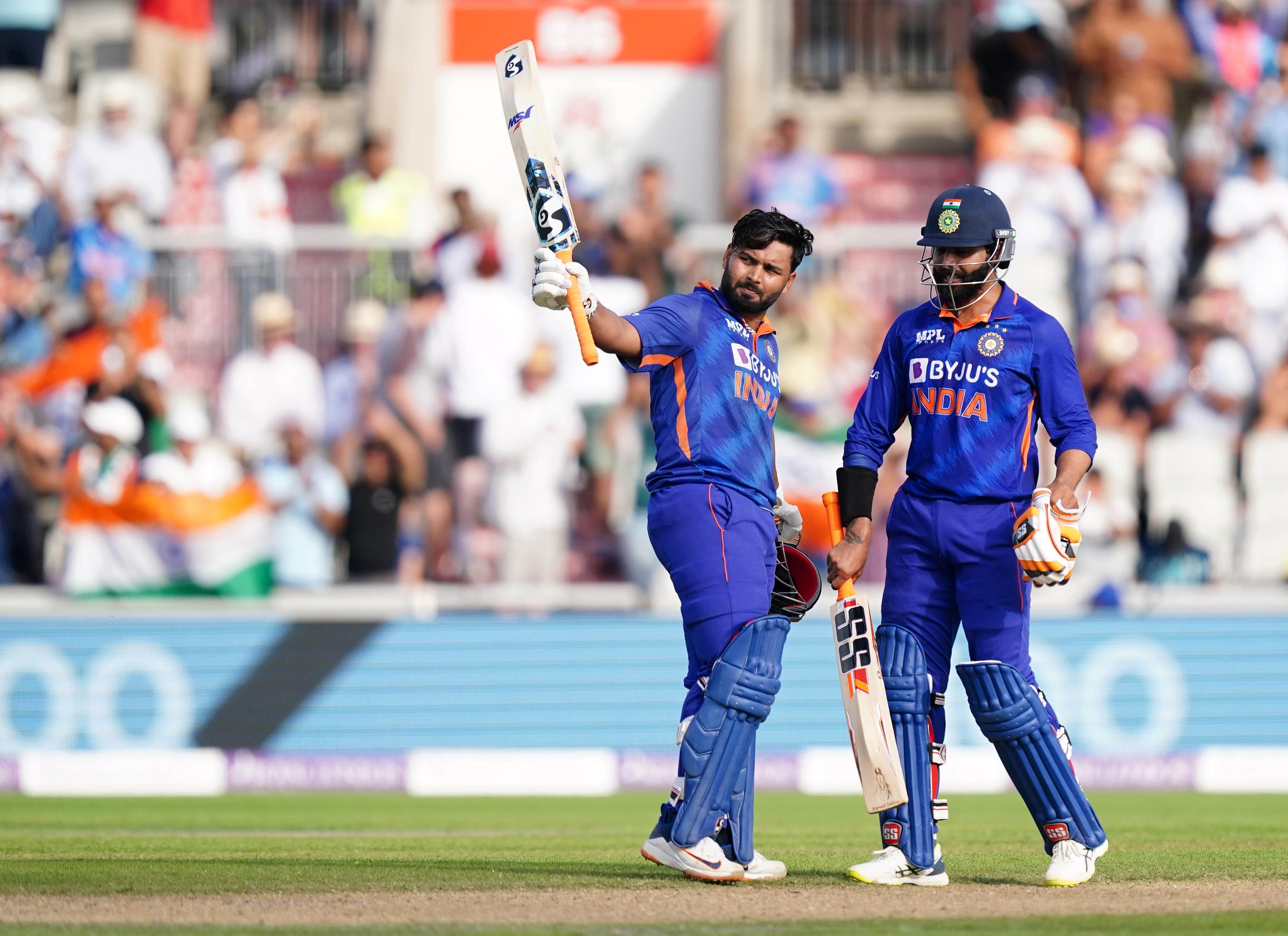 Rishabh Pant, left, registered his maiden ODI century