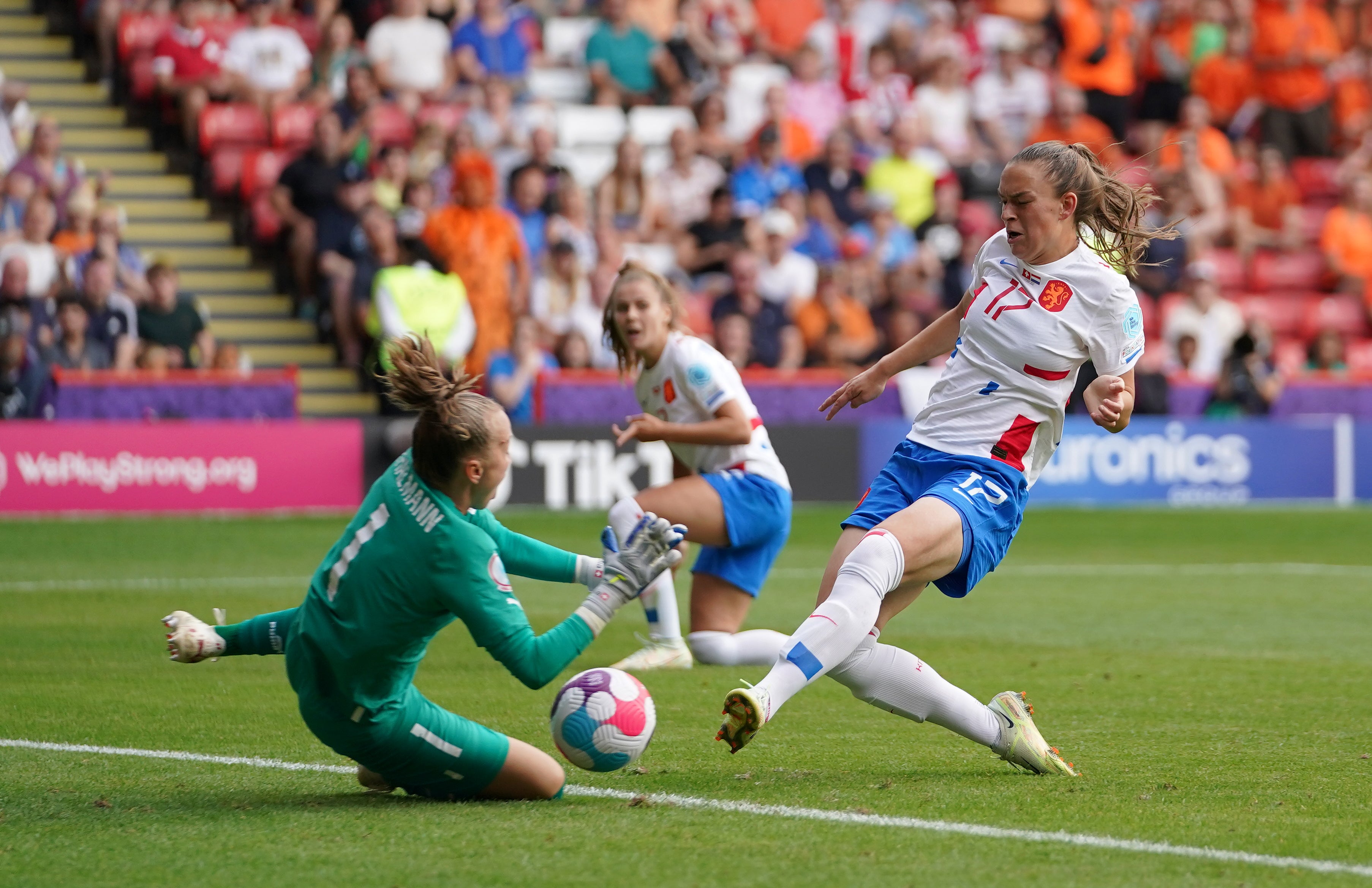 Romee Leuchter scored two goals late on (Zac Goodwin/PA)