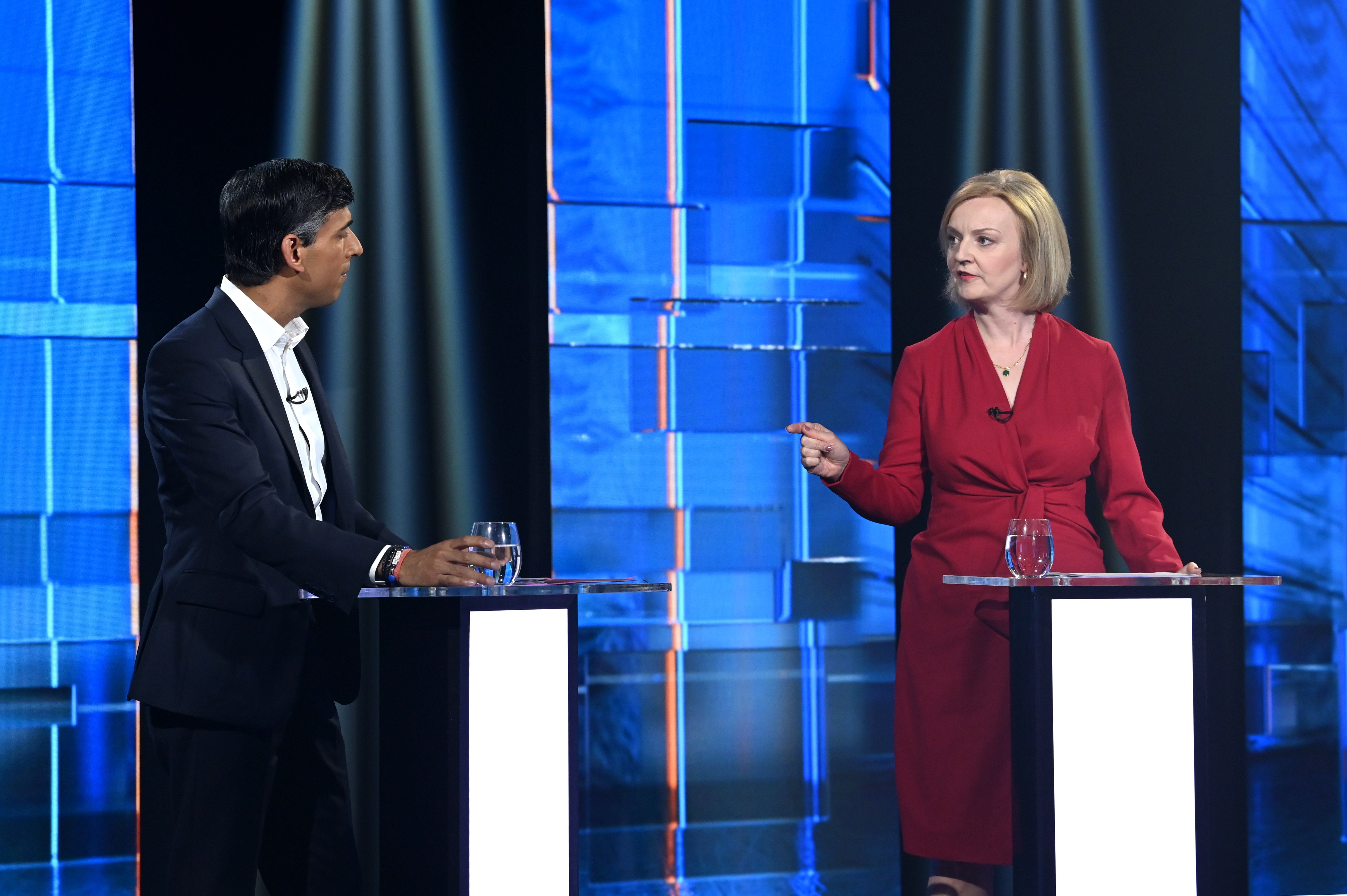 Sunak accuses Truss of ‘socialist’ plan as pair repeatedly clash during angry TV debate