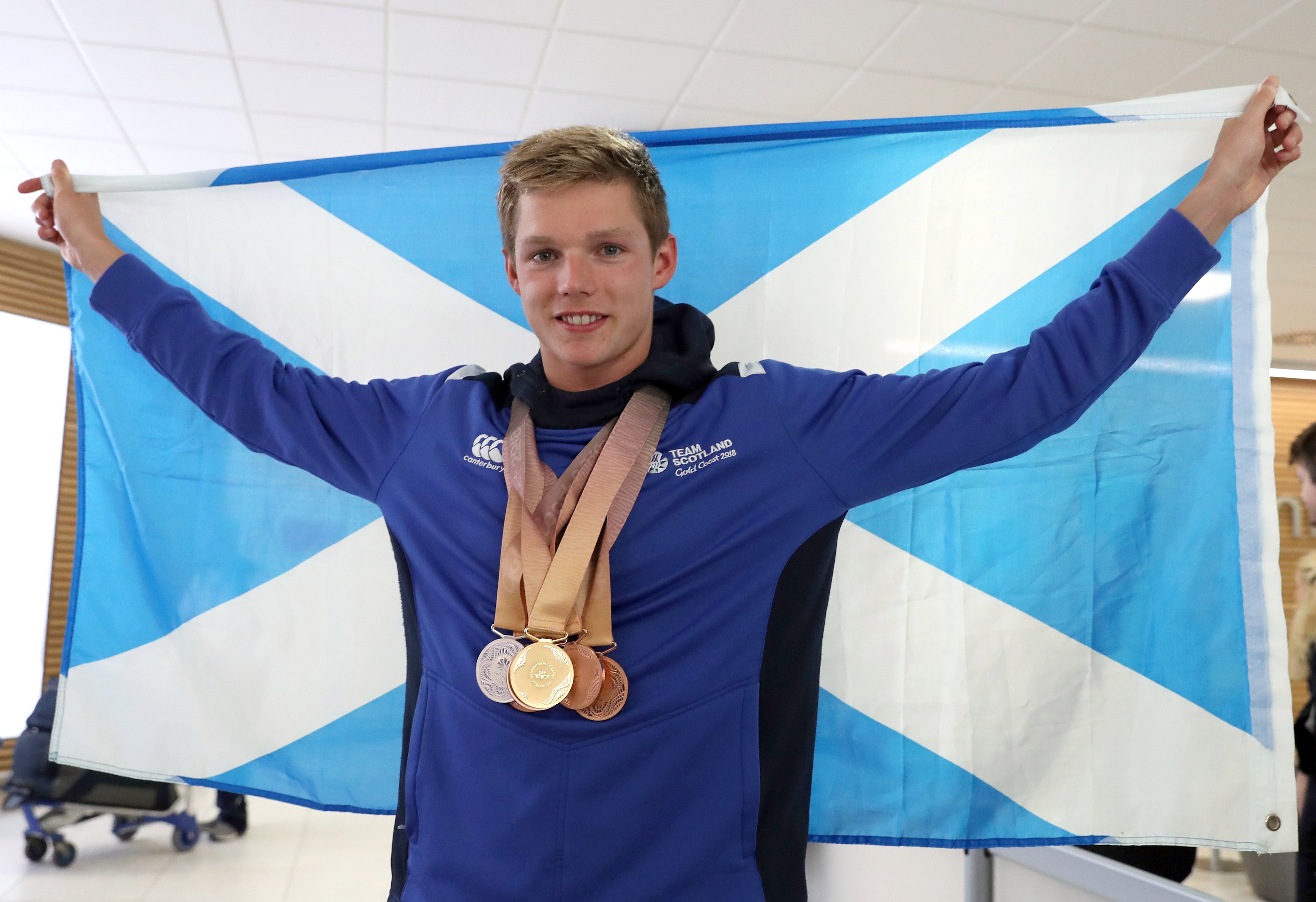 Scottish swimmer Duncan Scott won six medals at the Gold Coast in 2018 (Andrew Milligan/PA)