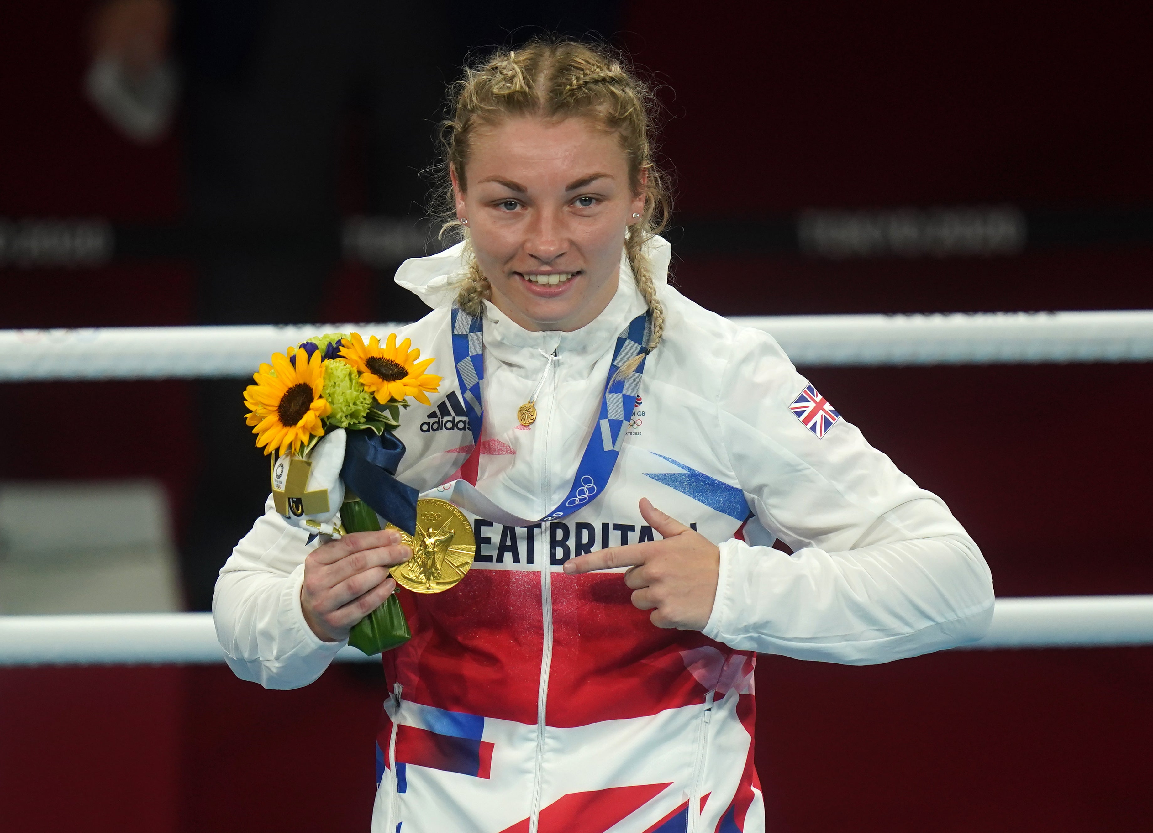 Rosie Eccles’ former Wales and Great Britain teammate Lauren Price celebrates winning Olympic gold in Tokyo (Adam Davy/PA)