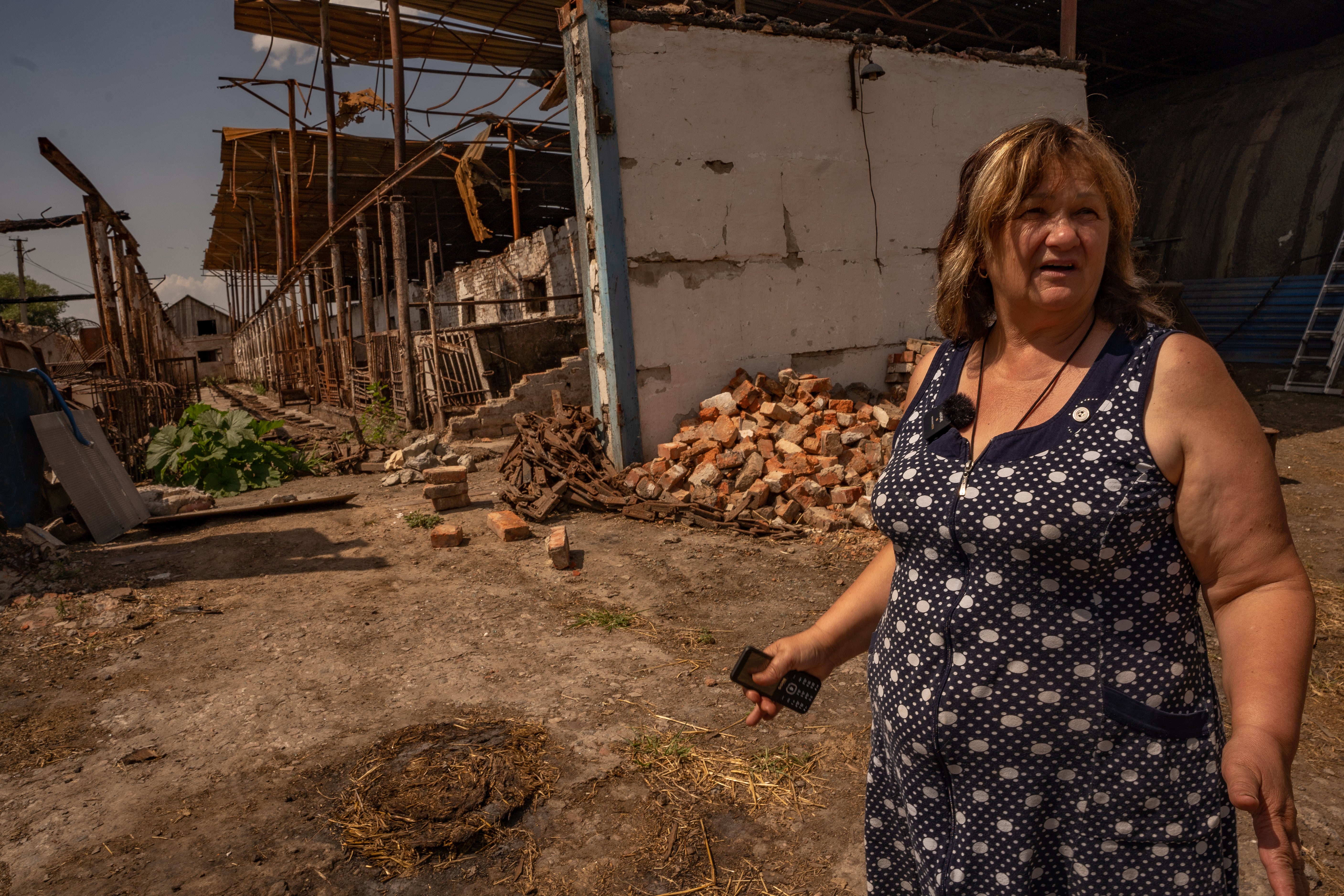 Lubov, a farmer from Kharkiv, estimates the damages caused to her farm by the fighting and Russian forces’ occupation would cost her half a million dollars