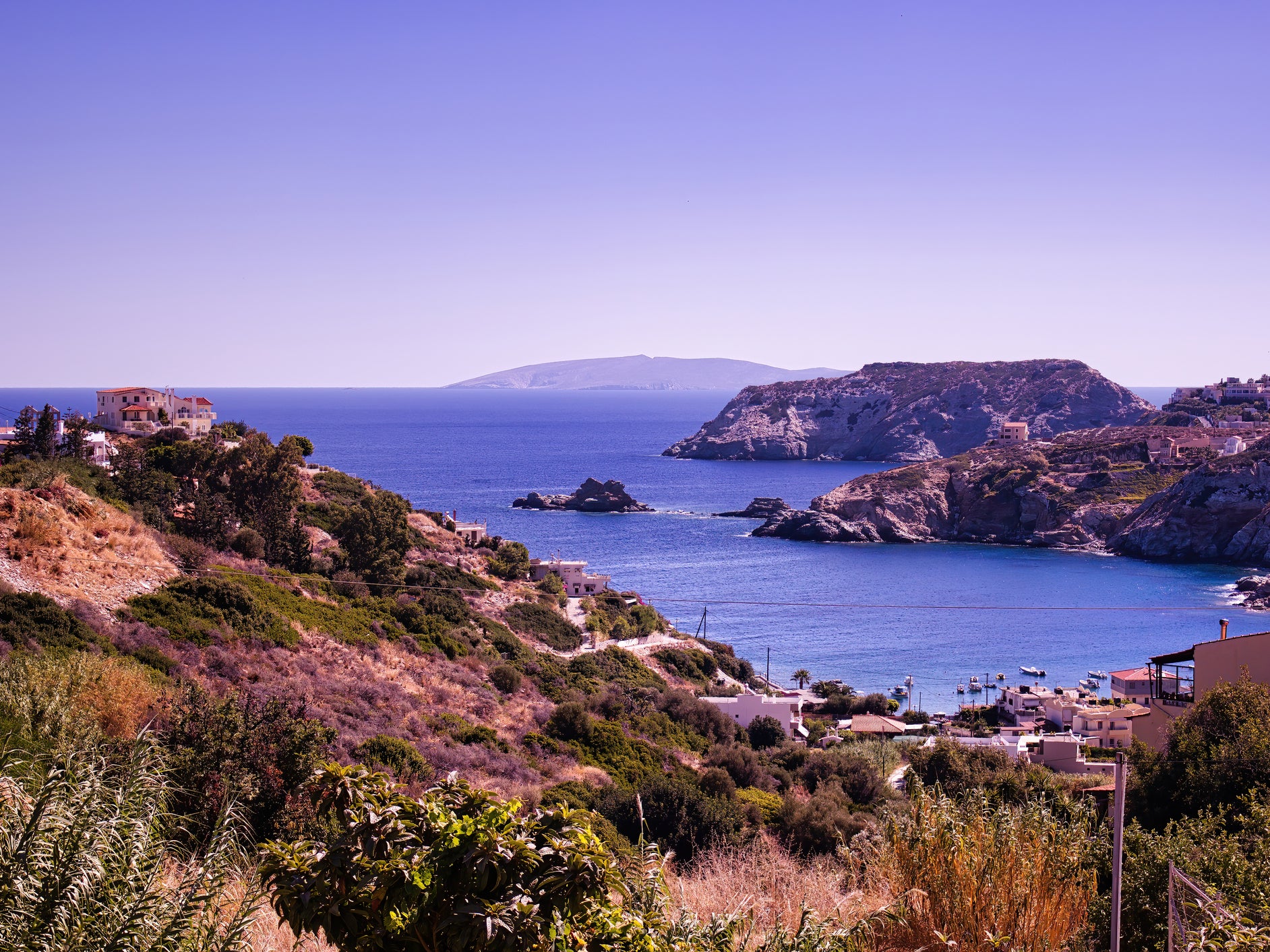 The man was found unconscious on Stalida beach