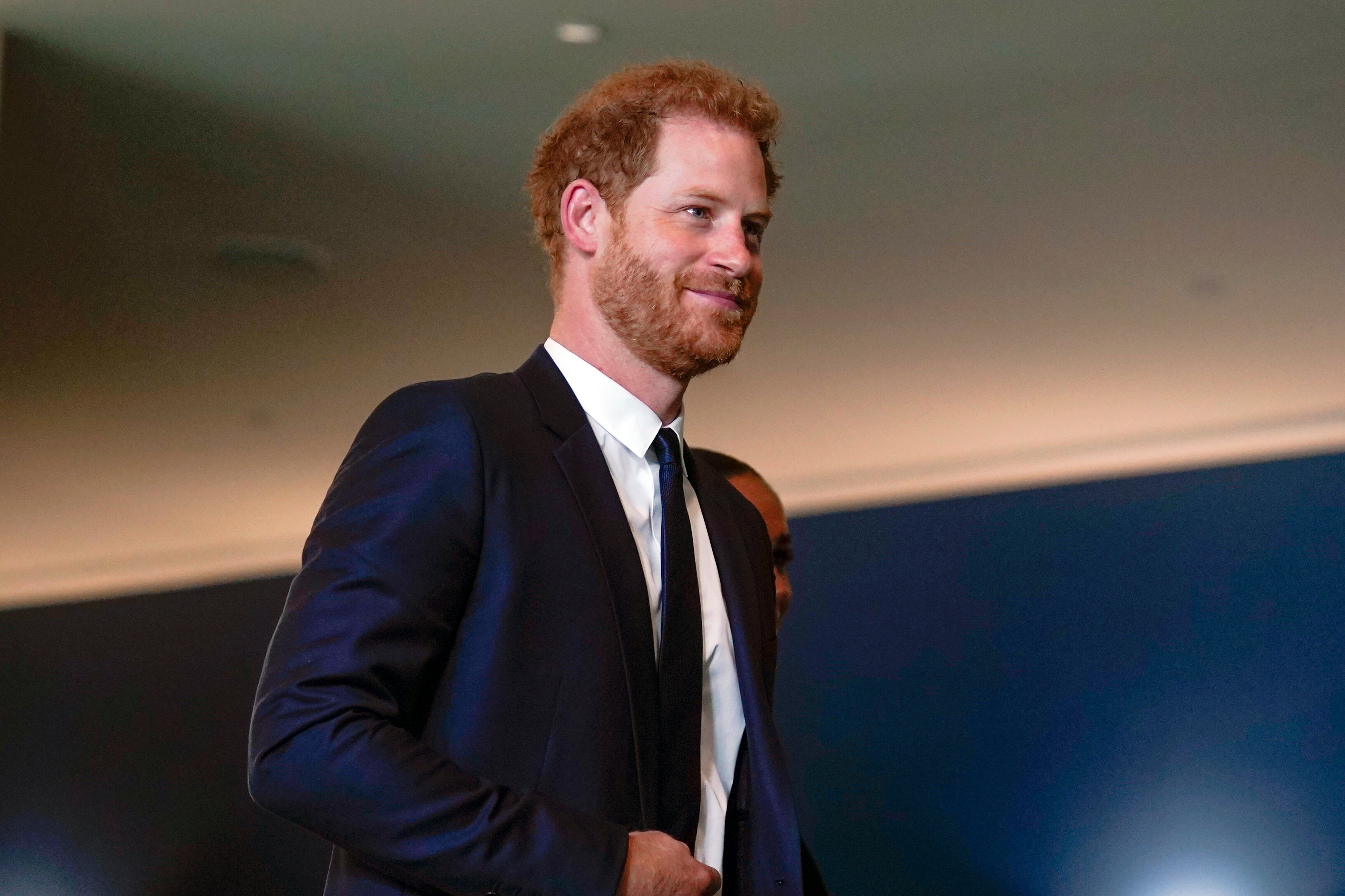 Harry gave the speech on Monday afternoon (Seth Wenig/AP)