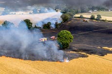 UK weather - live: Britain set for record-breaking 43C