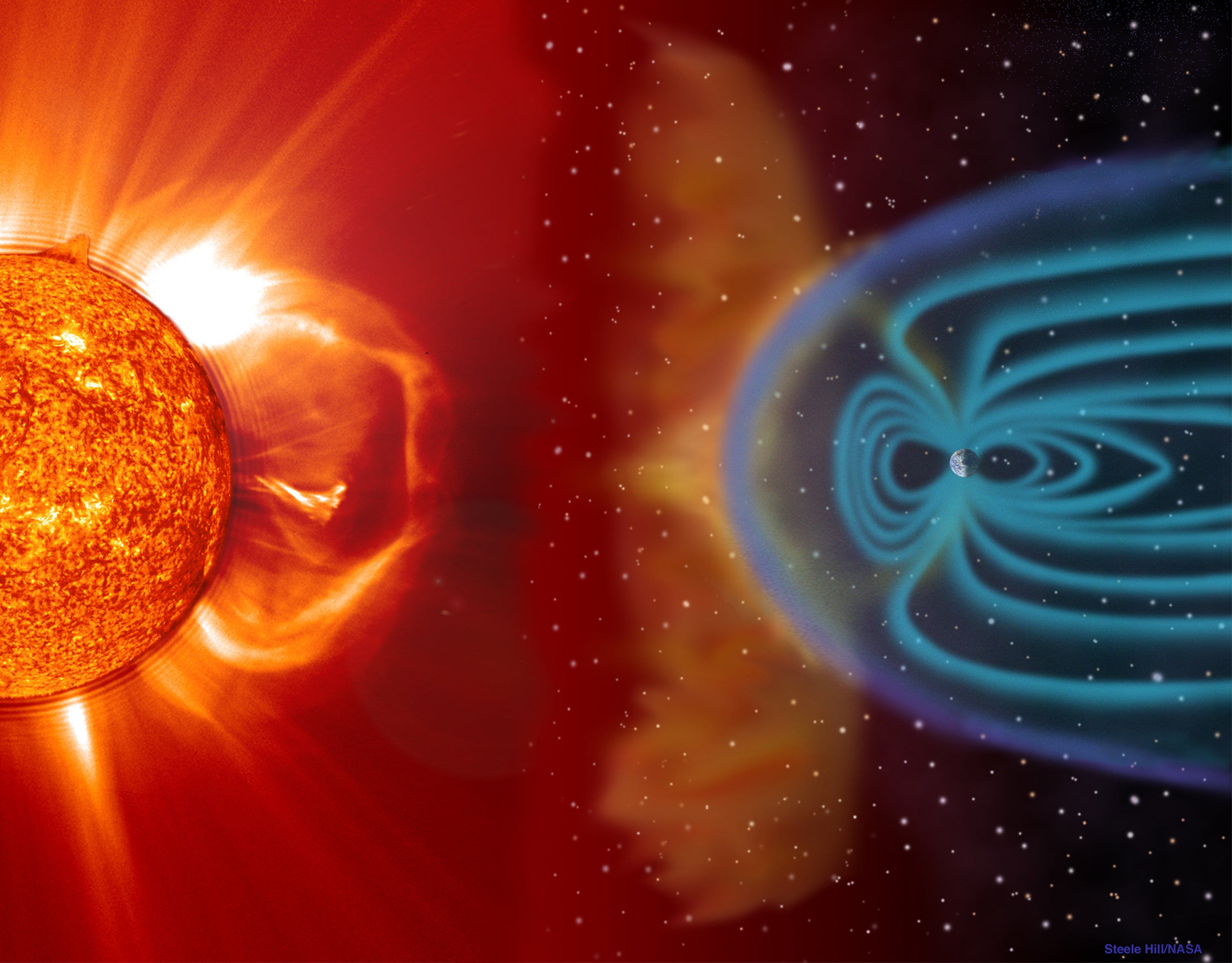 CMEs can blast through the sun’s outer atmosphere and plow toward Earth