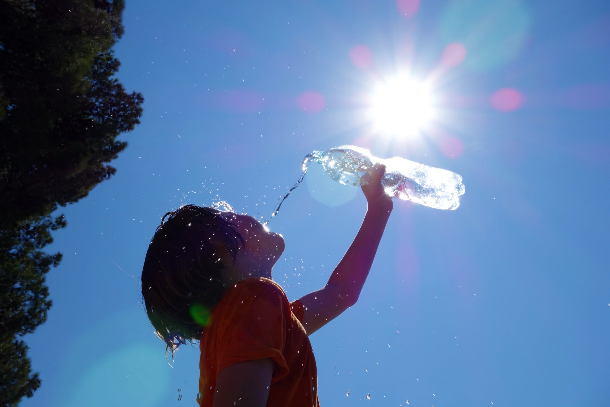 You should try and double your water intake from 1.5 litres to three litres when the weather is hot