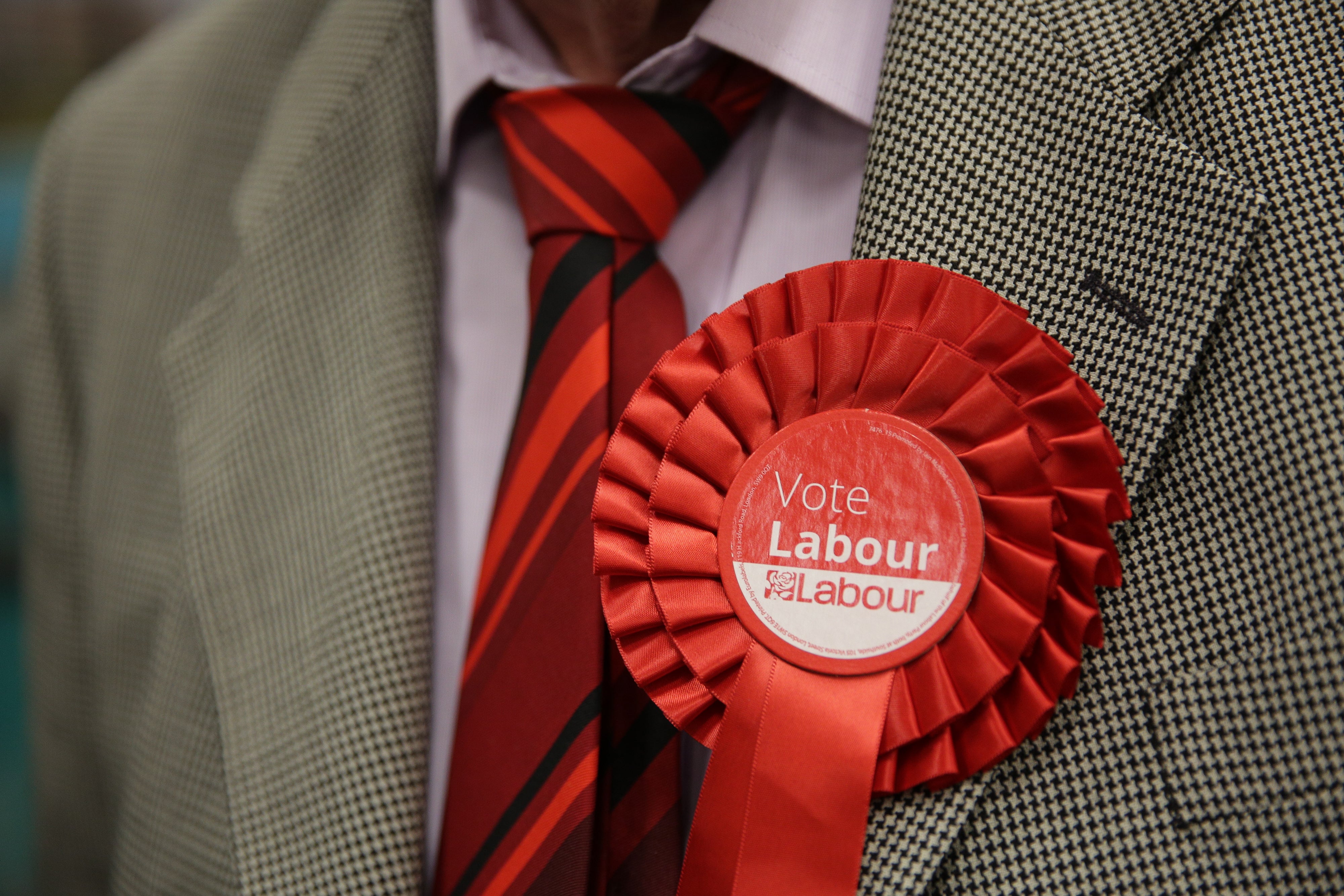 Labour rosette (Daniel Leal-Olivas/PA)