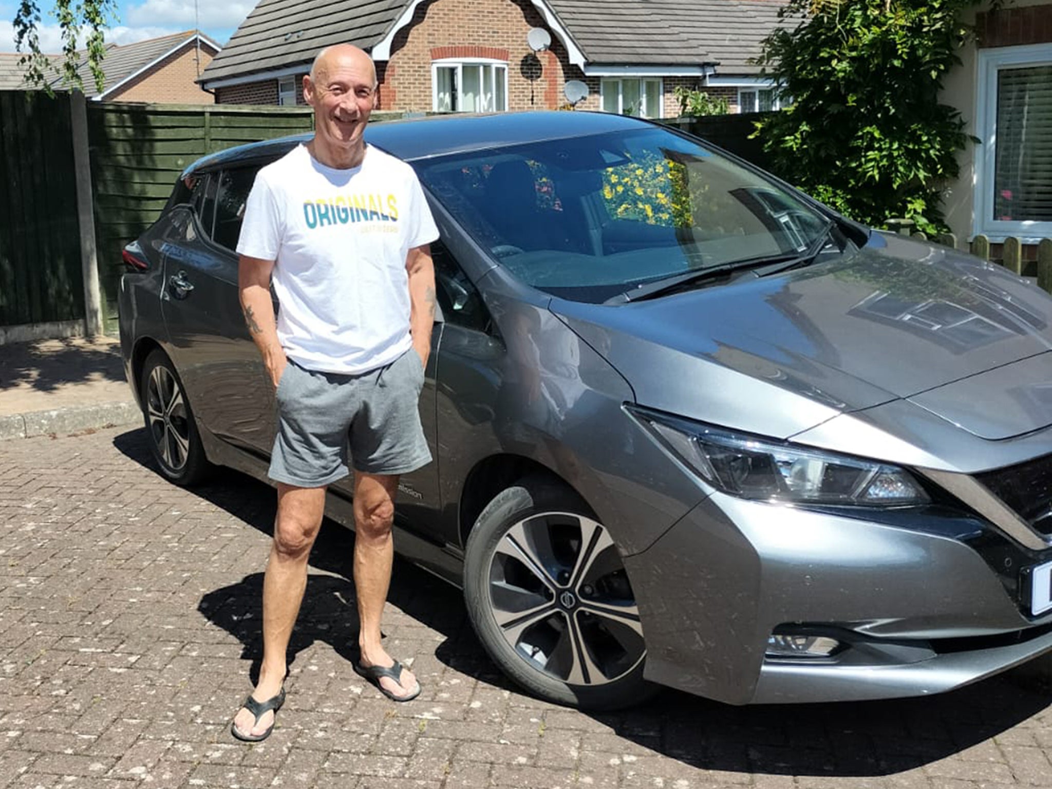 Graham Corner with his Nissan Leaf.