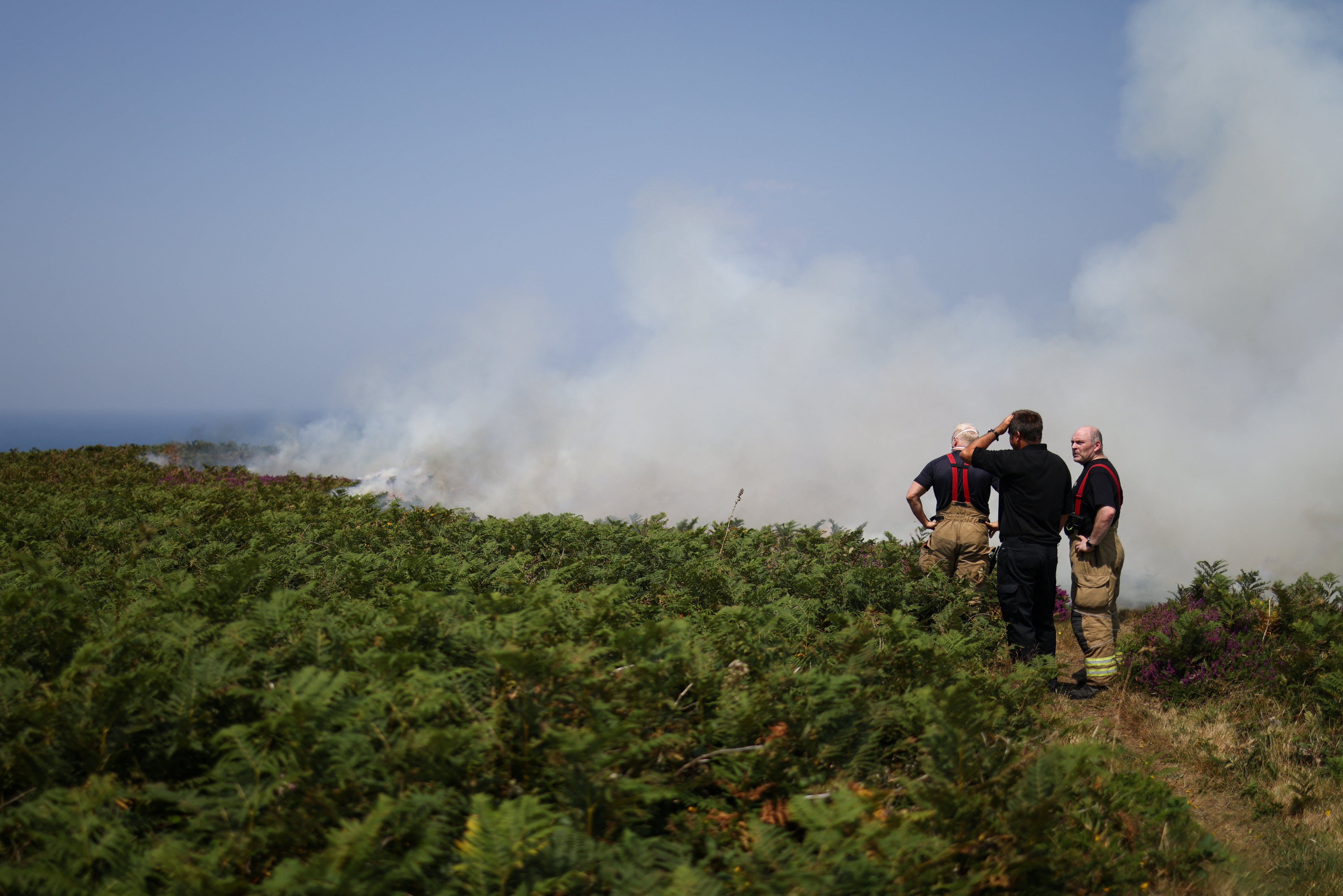 Firefighters in Cornwall attend the blaze in Zennor