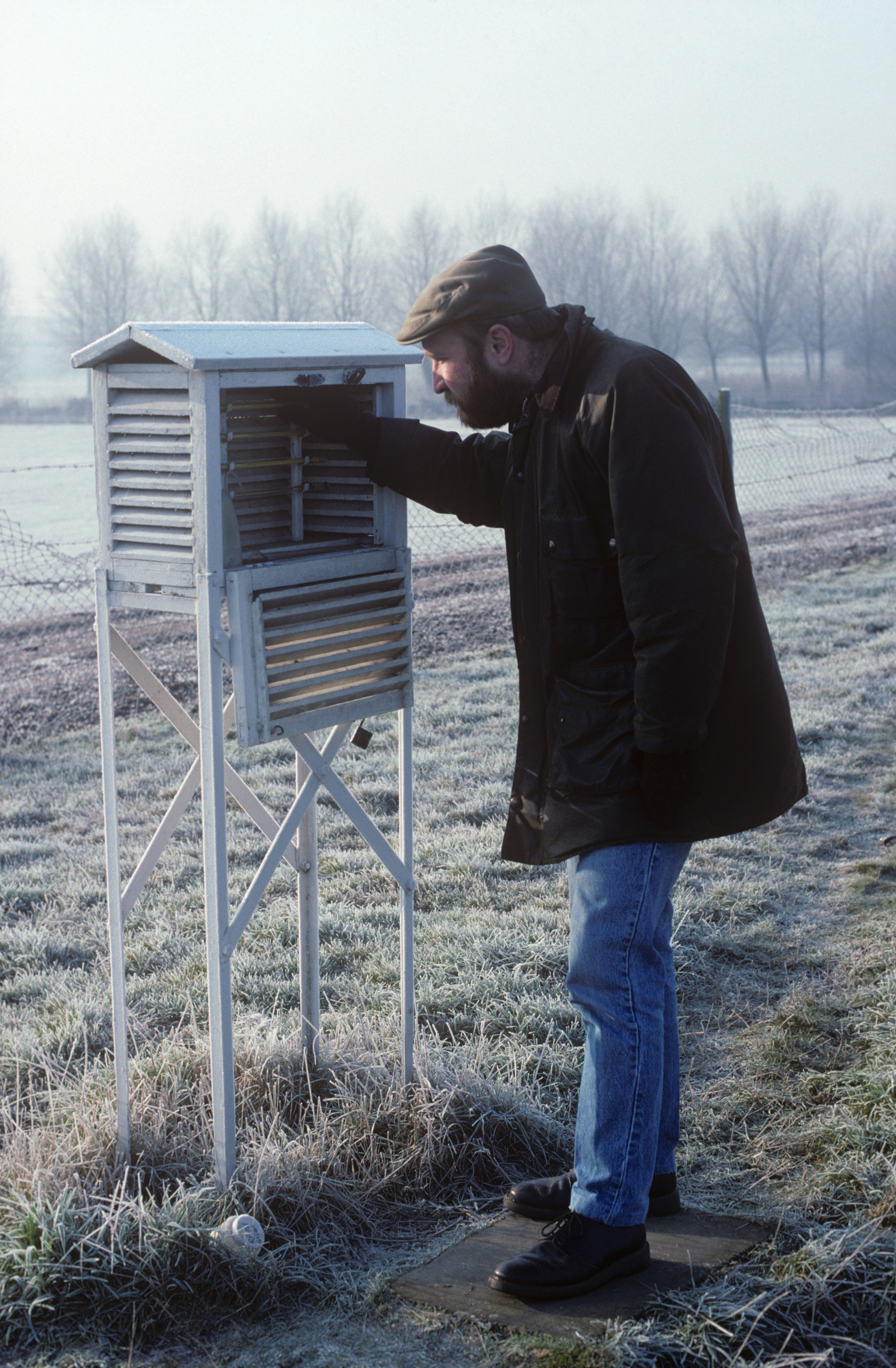 Within each observatory is a Stevenson screen – a white box with slats that allow air to flow and a thermometer inside (Alamy/PA)