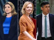 Tory leadership – live: Truss closes in on Mordaunt as Sunak ‘reallocates’ votes