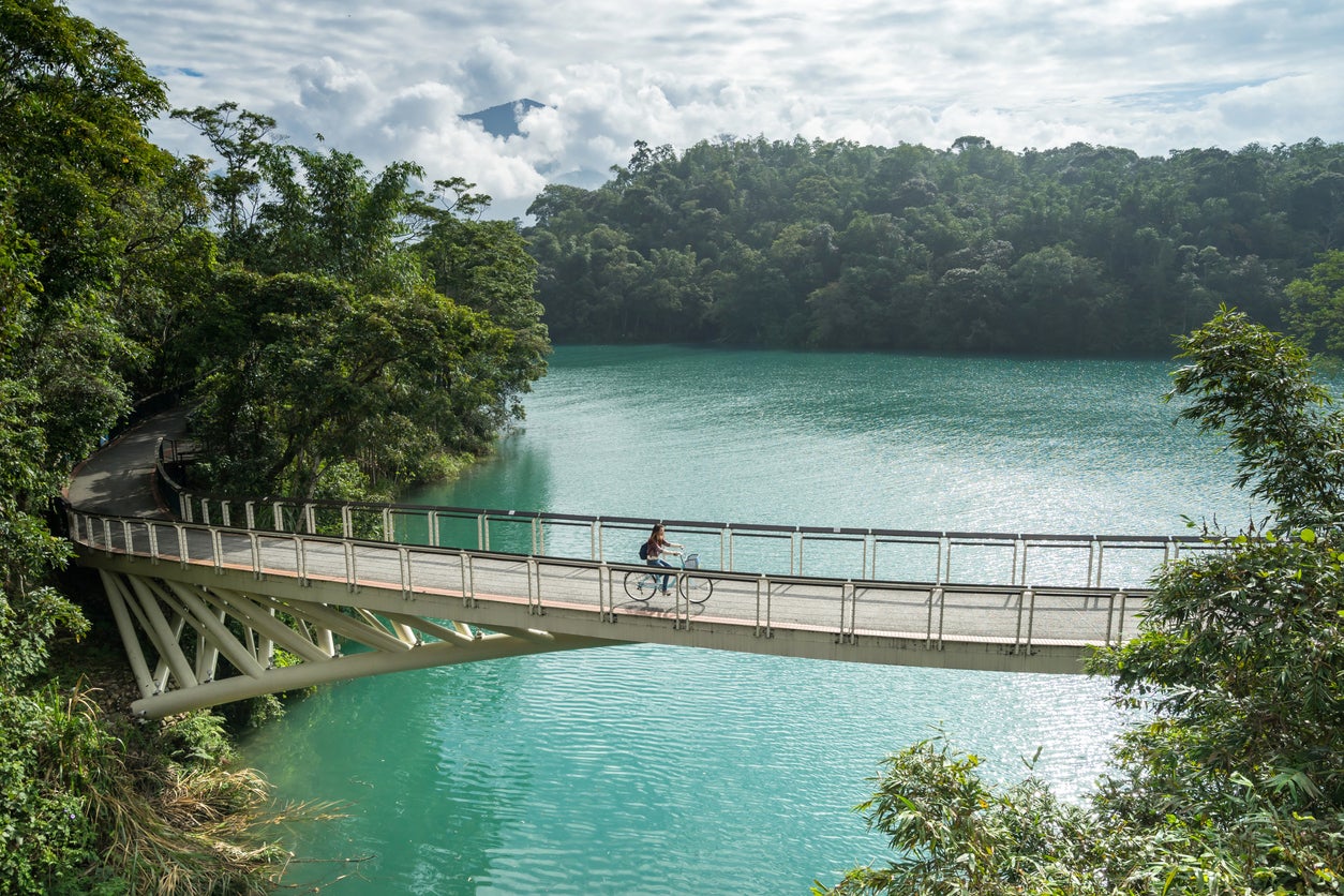 Cycling is a popular pastime in lush locations such as Sun Moon Lake