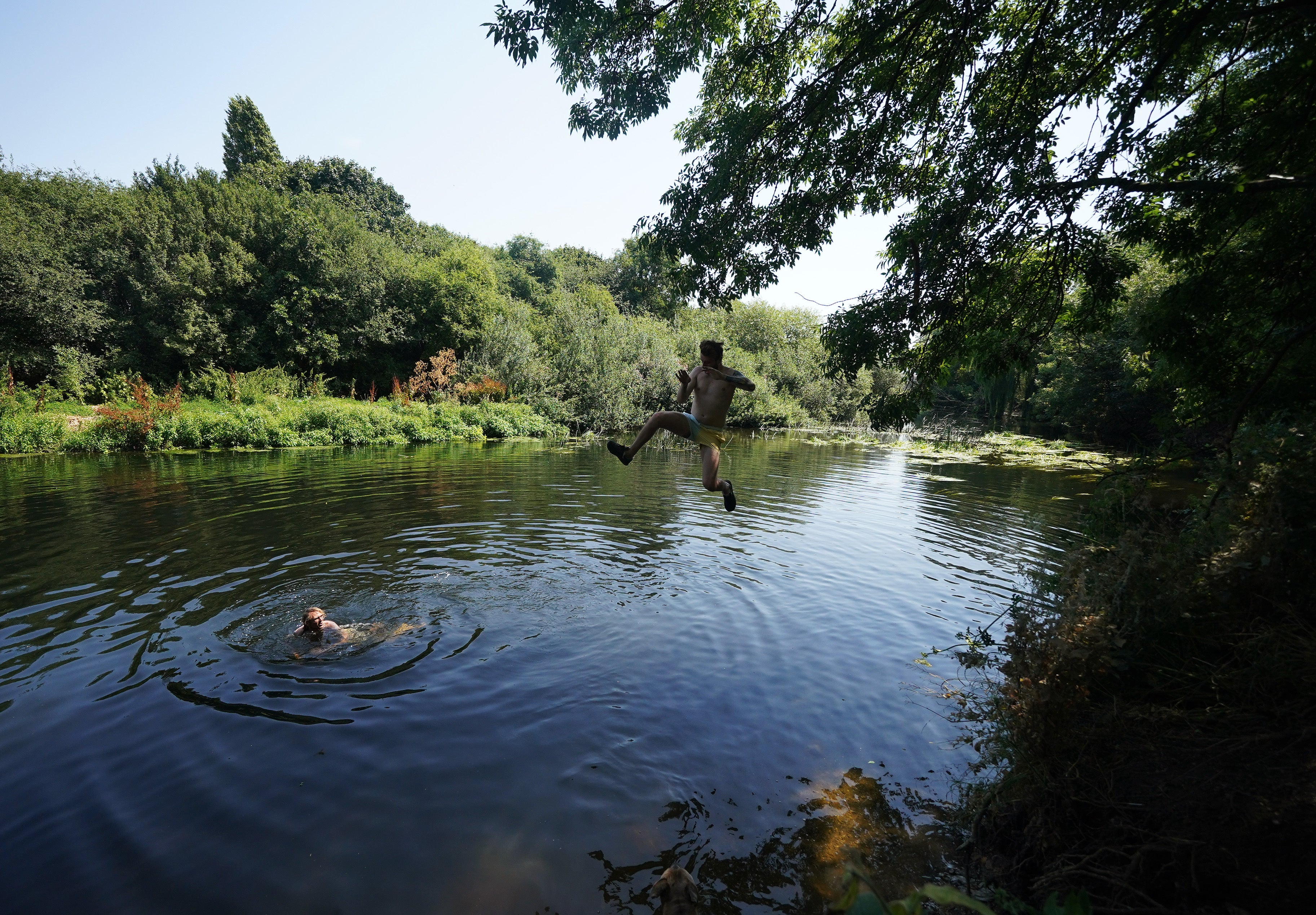 The River Lea near Hackney Marshes (Yui Mok/PA)