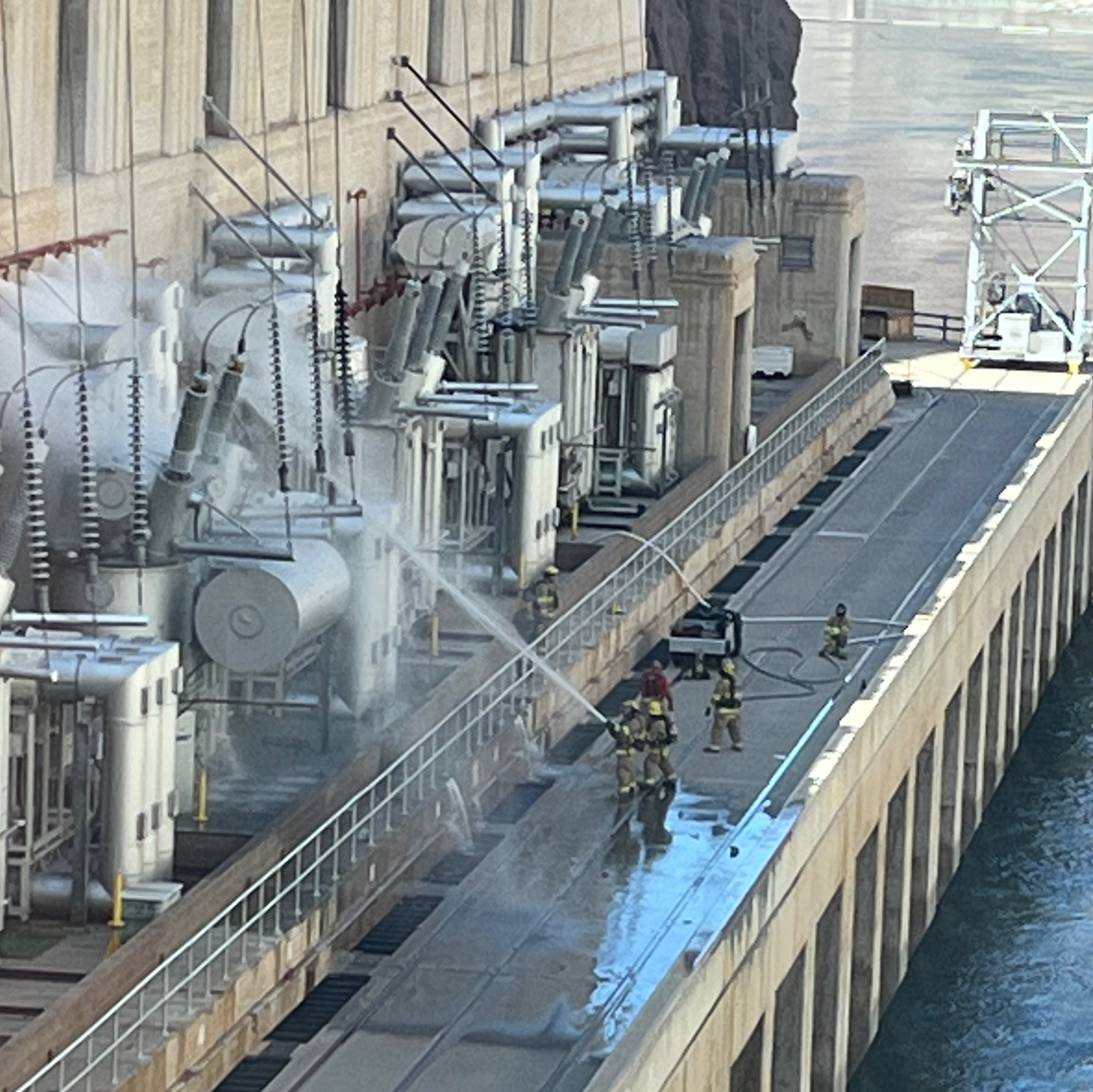 A transformer caught fire at the Hoover Dam in Nevada