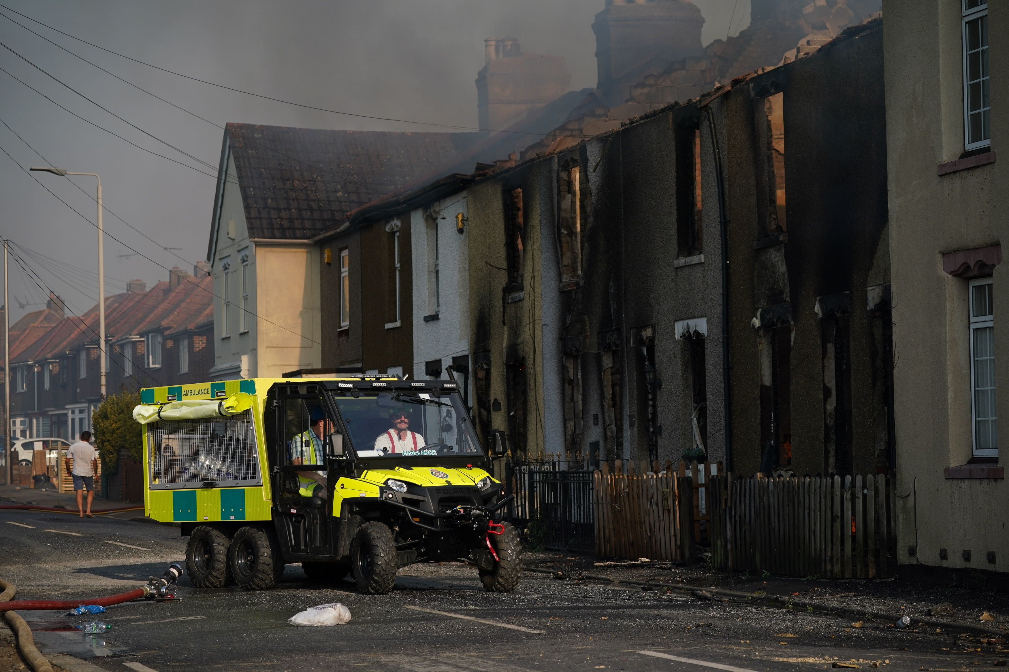 Emergency services at the scene in Wennington