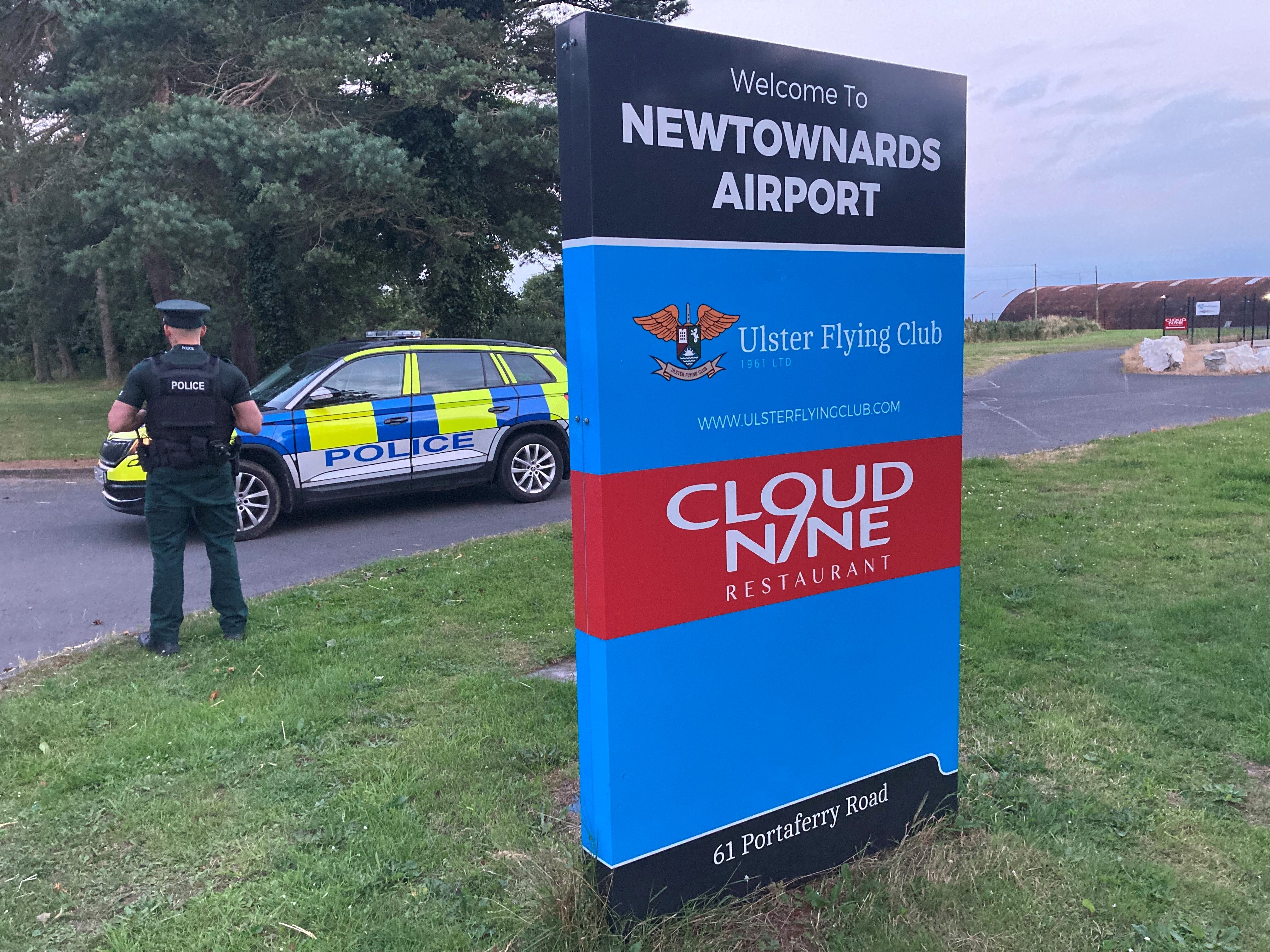 Emergency services were called to Newtownards Airport after a light aircraft crashed, killing two people (Rebecca Black/PA)