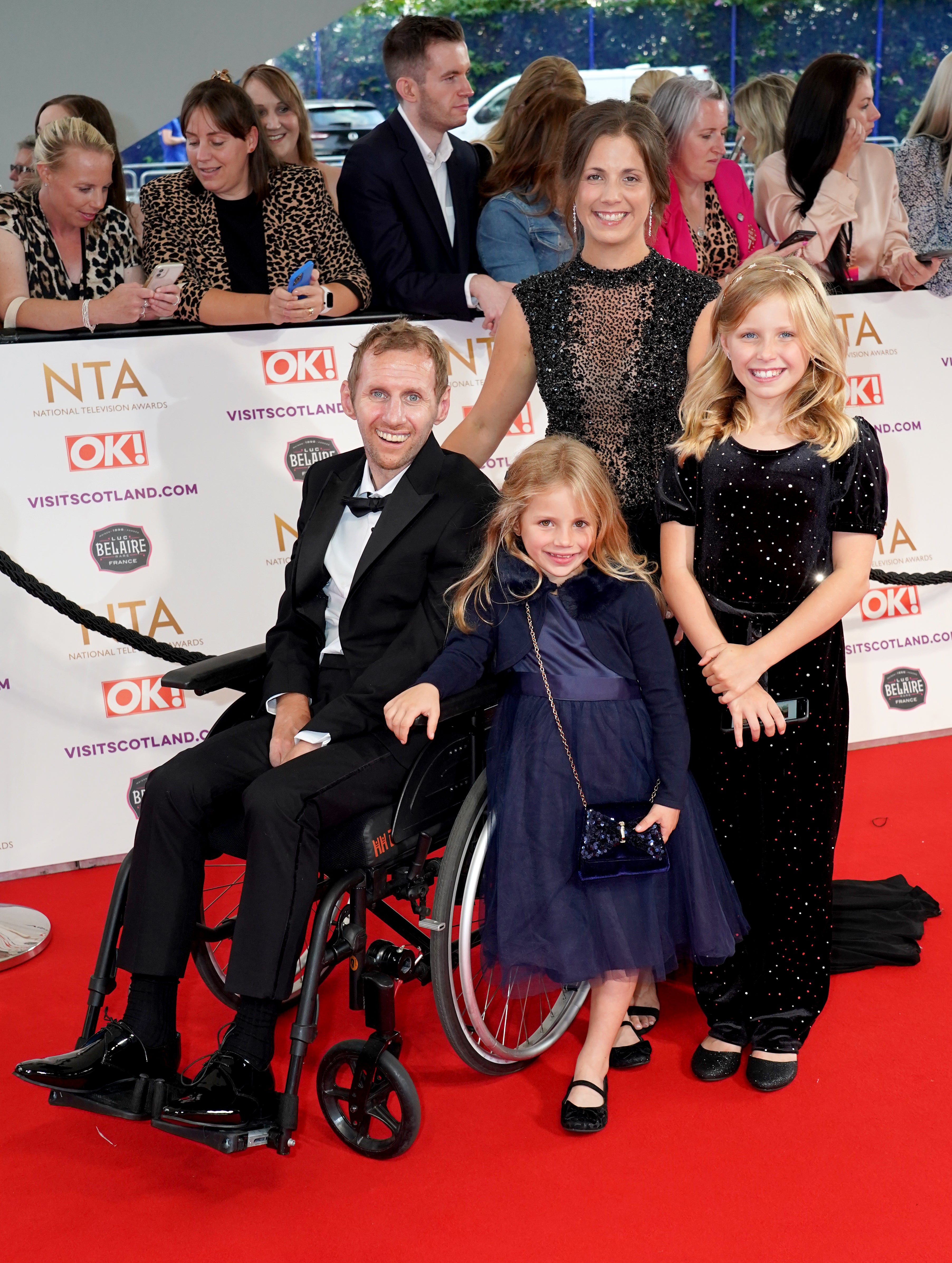 Rob and Lindsey Burrow and their children attended the 2021 National Television Awards at the O2 Arena (Ian West/PA)