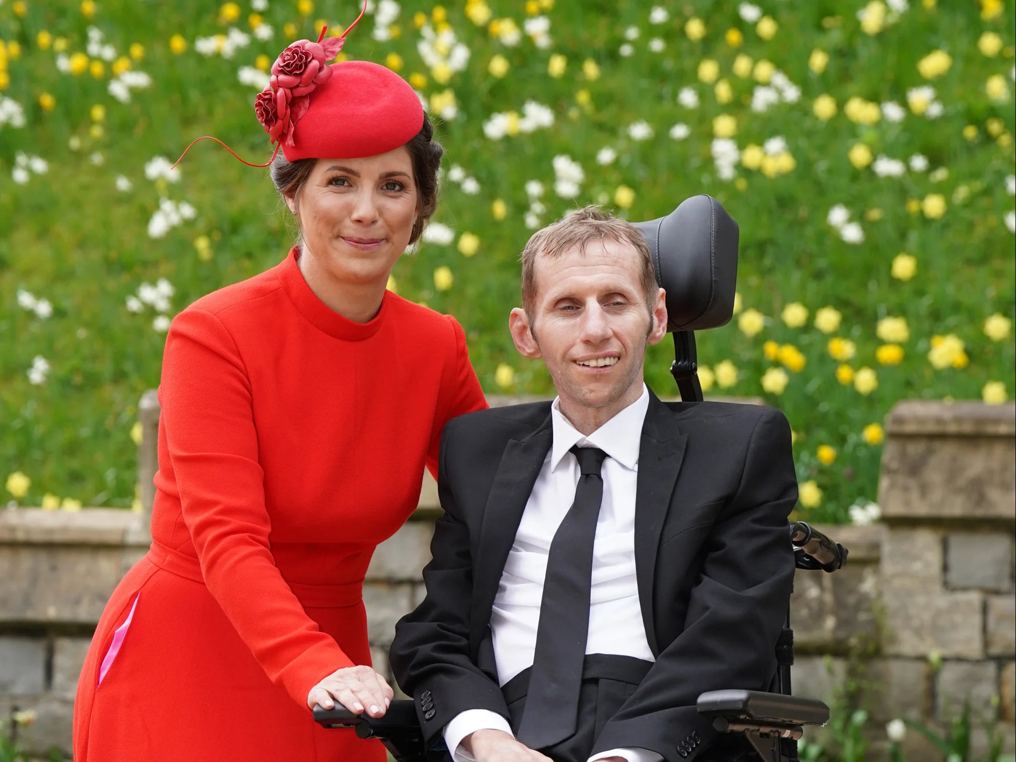 Lindsey Burrow pictured with her husband